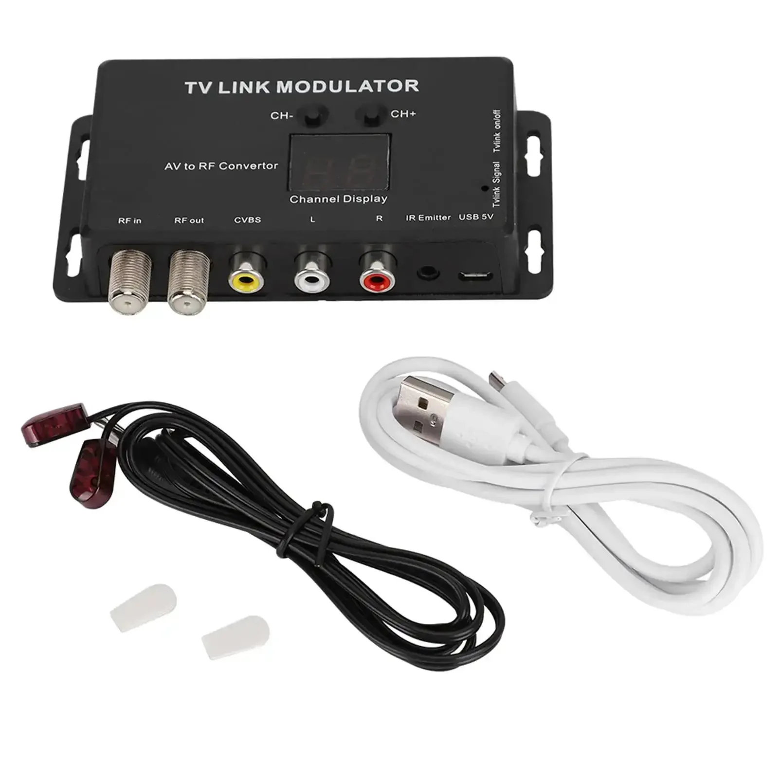 UHF TV Link Modulator With AV To RF Converter For Your Local CATV Setup, Channel Display, Adjustable Audio Video Output, Easy USB Setup, Works With Set Top Boxes And AV Gear, PAL Optional - Image 5