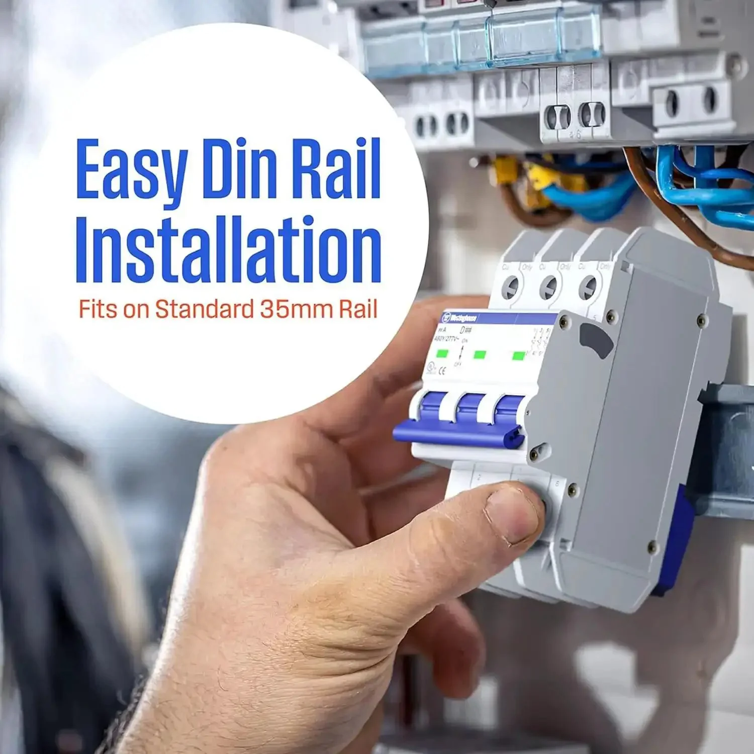 UL 489 AC Miniature Circuit Breaker 5 Amp 3 Pole D Curve 480Y 277V AC 10kA SCCR Thermal Magnetic Trip DIN Rail White WMBB3D05-1 No Fuss Panel Duty Easy DIN Rail Install Reliable Circuit Protection For Home Or Small Business - Image 8