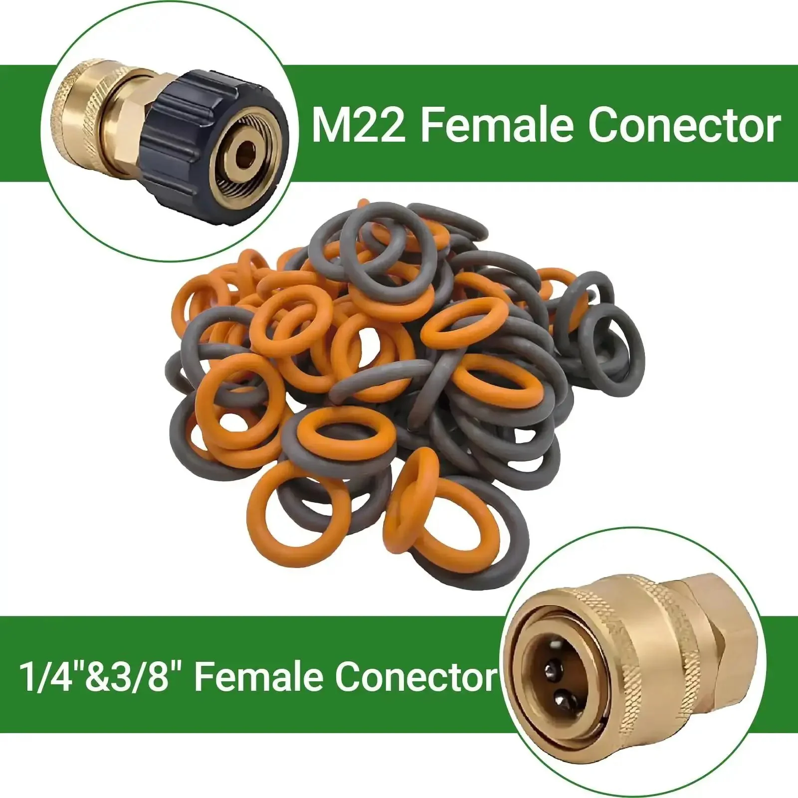 Ultimate 100-Piece Pressure Washer O-Rings Kit for M22 14mm Quick Connect Couplers - Featuring 50 Kickass Orange Seals for 1/4 Inch QD and 50 Rock-Solid Grey for 3/8 Inch Fittings, Perfect for Hassle-Free Hose, Wand, and Nozzle Repairs and Upgrades - Image 4