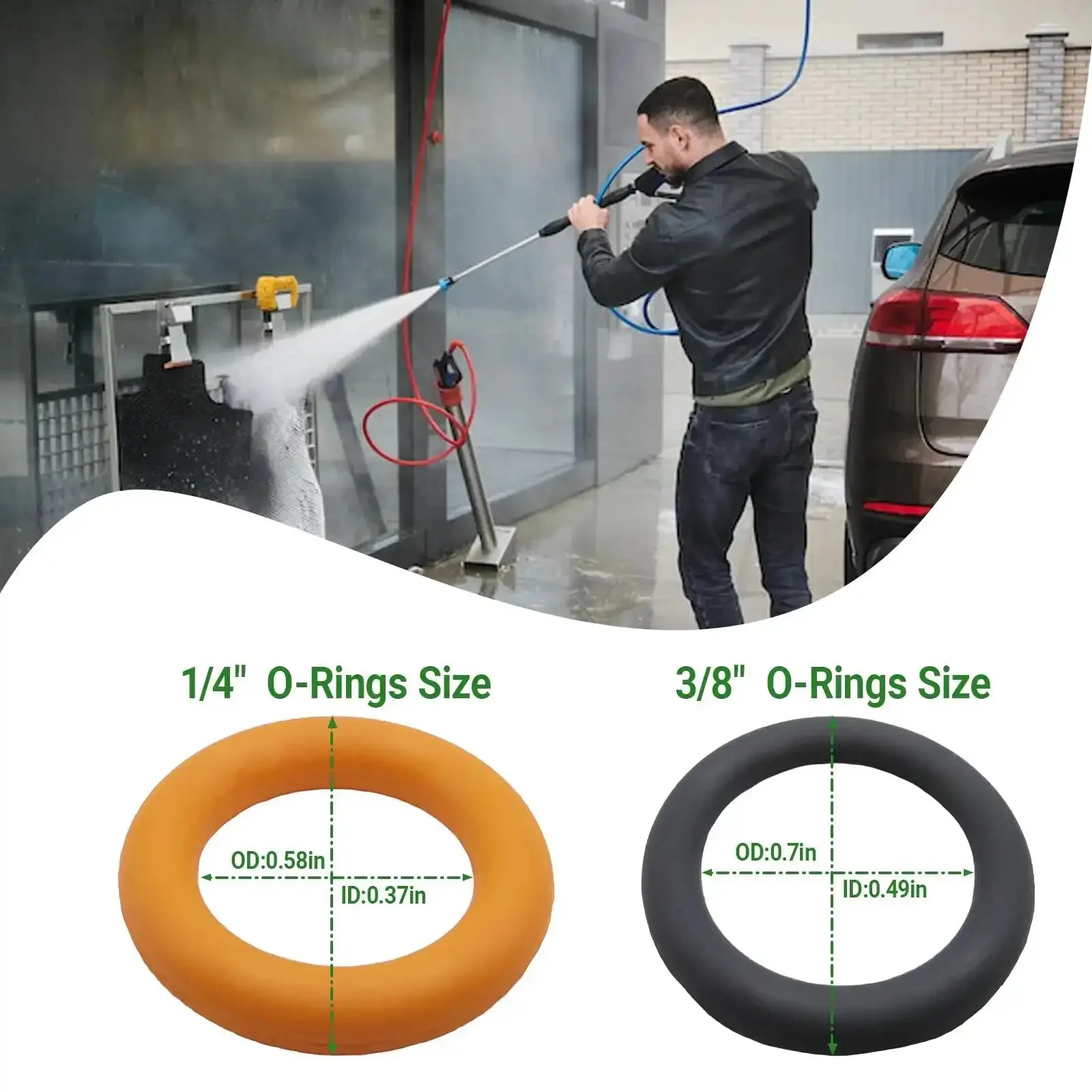 Ultimate 100-Piece Pressure Washer O-Rings Kit for M22 14mm Quick Connect Couplers - Featuring 50 Kickass Orange Seals for 1/4 Inch QD and 50 Rock-Solid Grey for 3/8 Inch Fittings, Perfect for Hassle-Free Hose, Wand, and Nozzle Repairs and Upgrades - Image 5