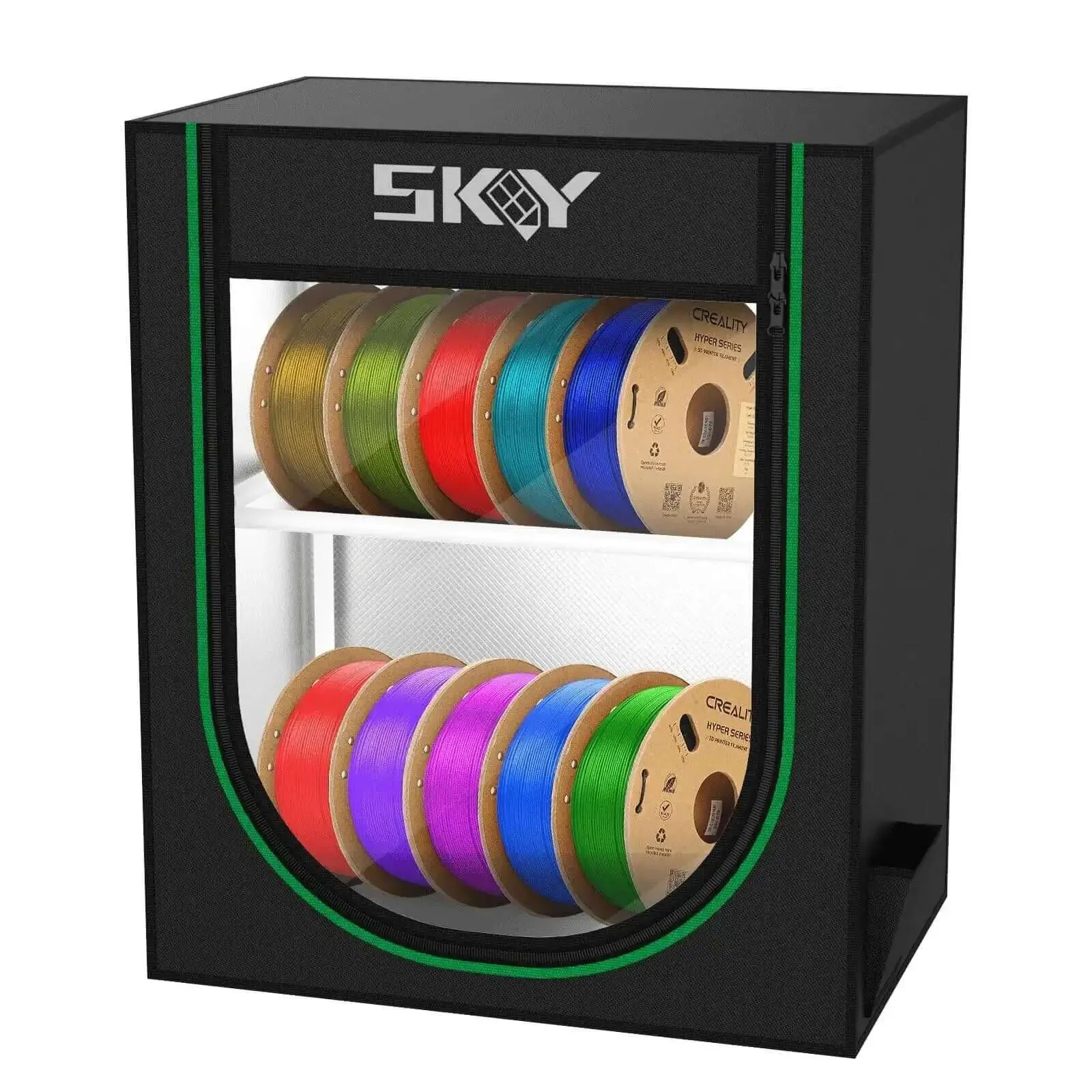 Ultimate 3D Printer Filament Storage Box With 2 Tier Shelves For Your Studio Office Or Workshop Keeps Up To 10 Filaments Neat And Accessible For Nonstop Printing