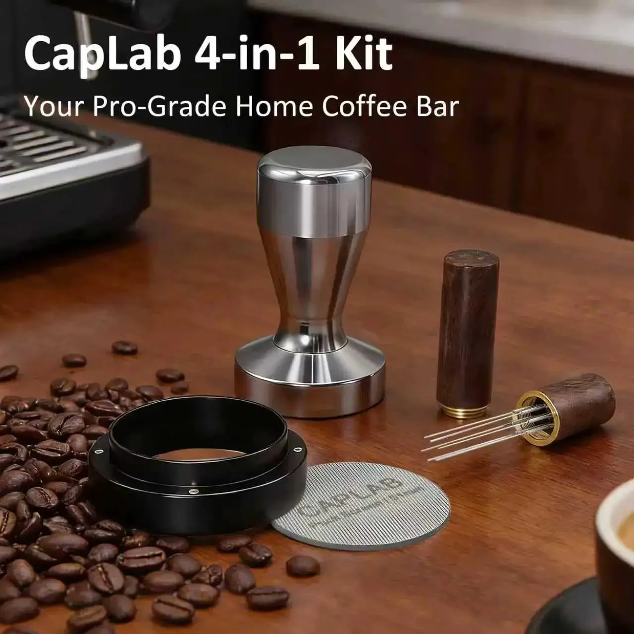 Ultimate 4 In 1 Espresso Accessories Kit For 51mm Portafilters With WDT Tool, Espresso Tamper, Puck Screen And Magnetic Dosing Ring For Pro Level Home Barista Setup And Perfect Flat Tamp Every Time - Image 2