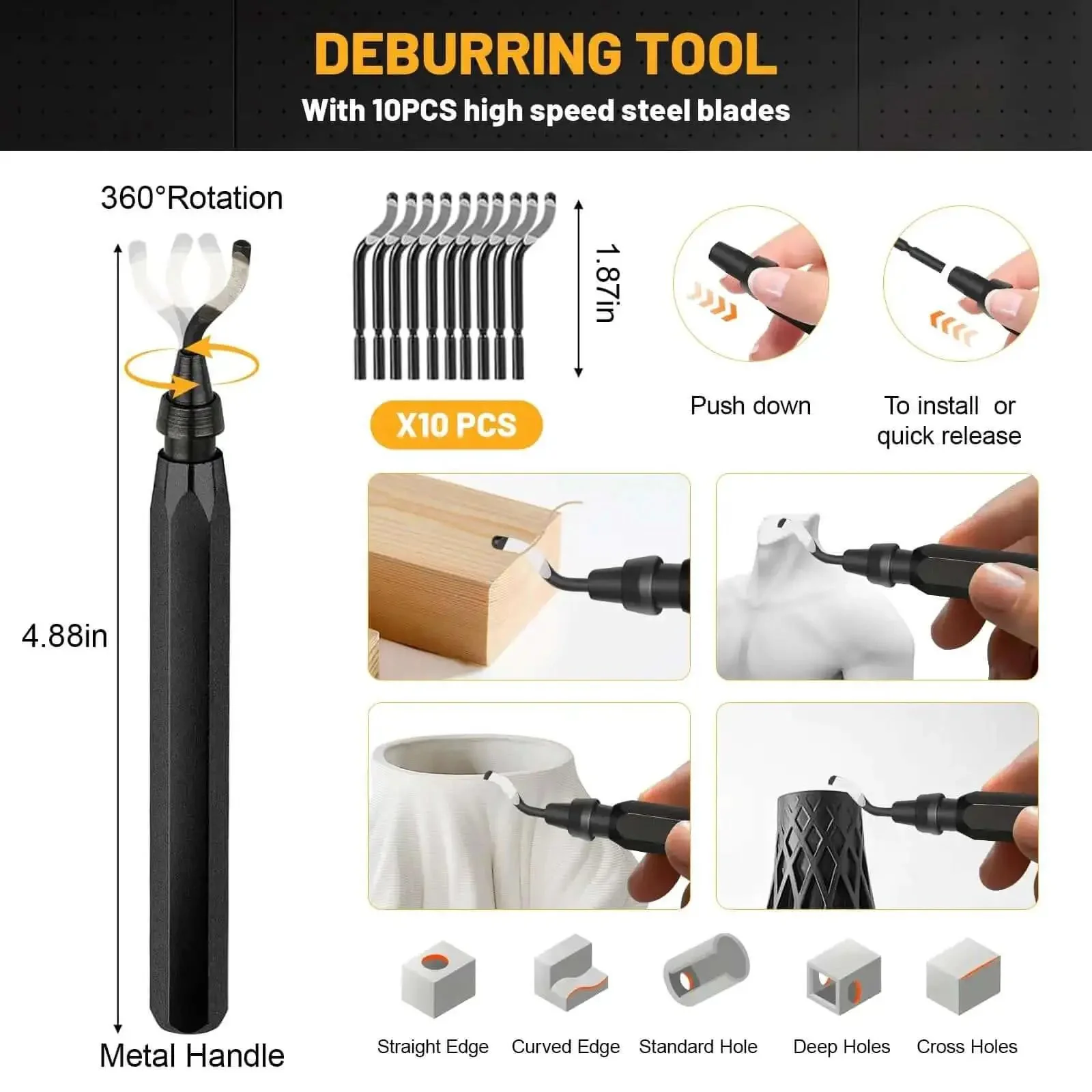 Ultimate All In One 63 Piece 3D Printing Tool Kit With Deburring Blades Nozzle Cleaners Metal Files Brushes Hand Drill Wire Cutters Tweezers Cleaning Needles And More For Quick Precise Post Processing - Image 8