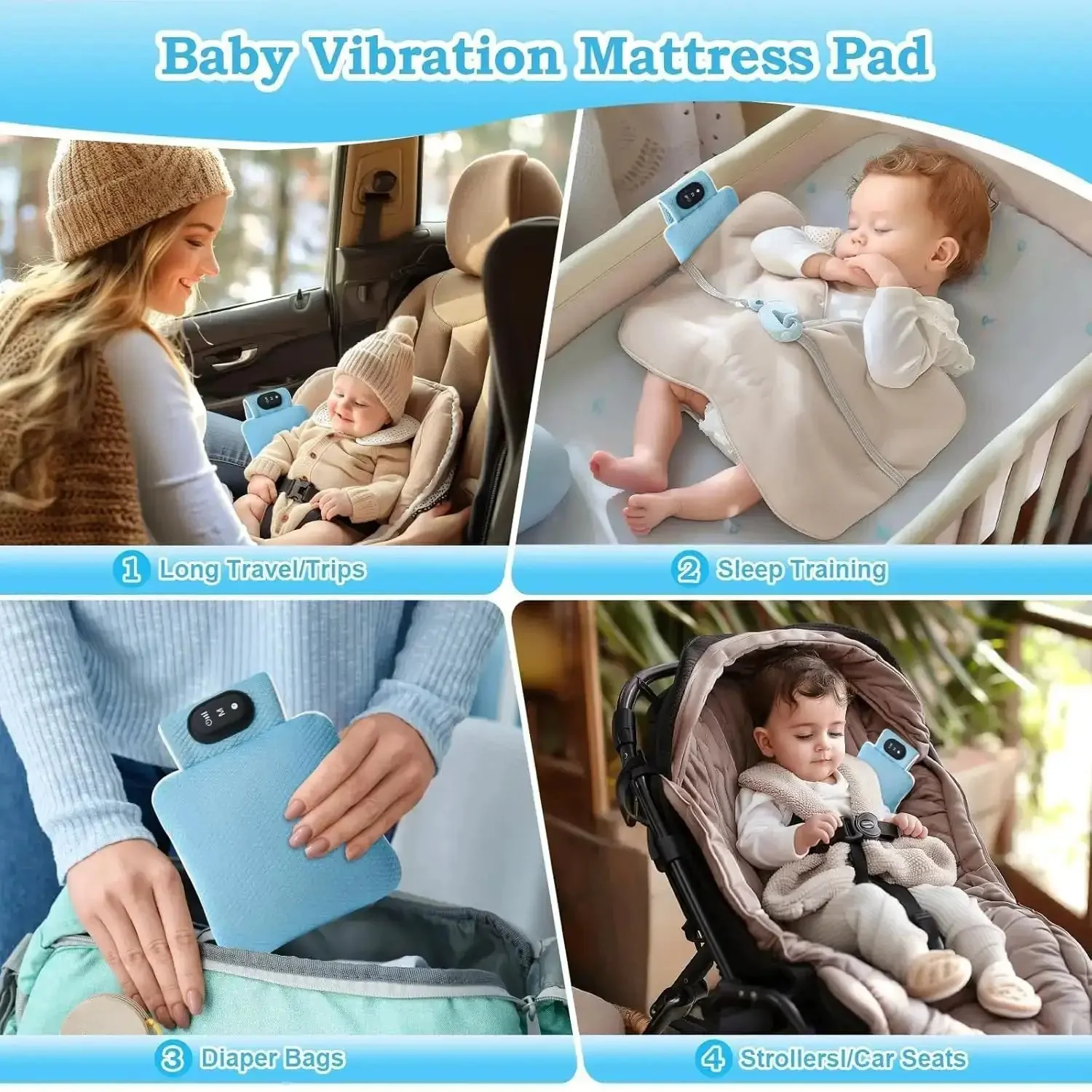 Ultimate Baby Sleep Soother With Three Adjustable Vibration Modes And 90 Minute Timer For Newborns, Portable Crib And Stroller Sleep Aid For Home Or Travel, Gentle Soothing Vibration To Help Baby Doze Off Faster On The Go - Image 5