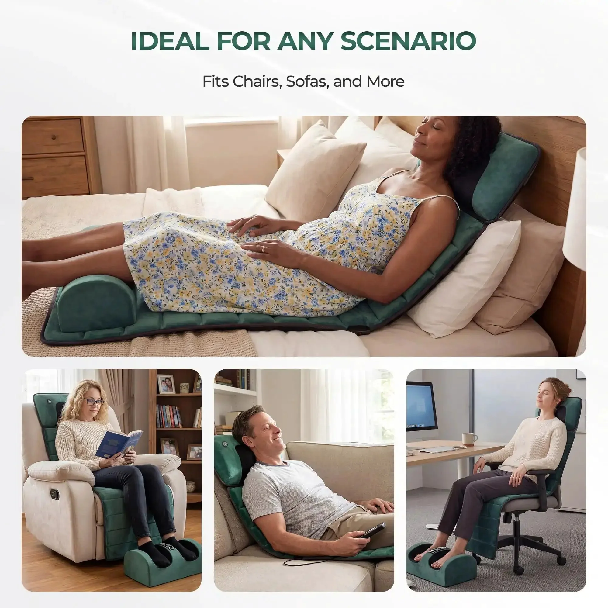 Ultimate Full Body Massage Mat With Heat And Detachable Neck Massager For Deep Tissue Relief From 10 Vibrating Motors And 9 Speed Settings 3D Shoulder Massage For Home Or Office - Image 3