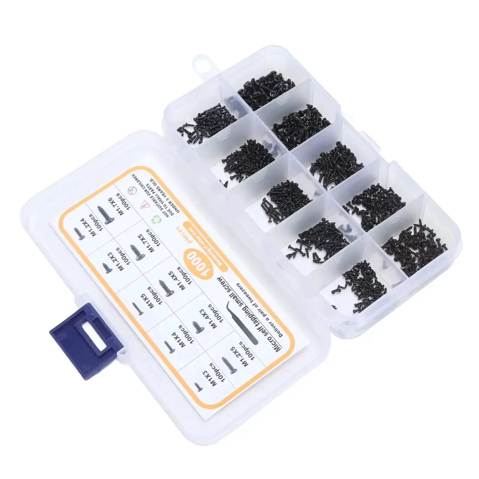Ultimate Handy Self Tapping Screws Set In Carbon Steel With Pan Head Kit And Tweezers Ten Size Range For Glasses Watches Clocks Toys And Other Small DIY Projects - Image 8