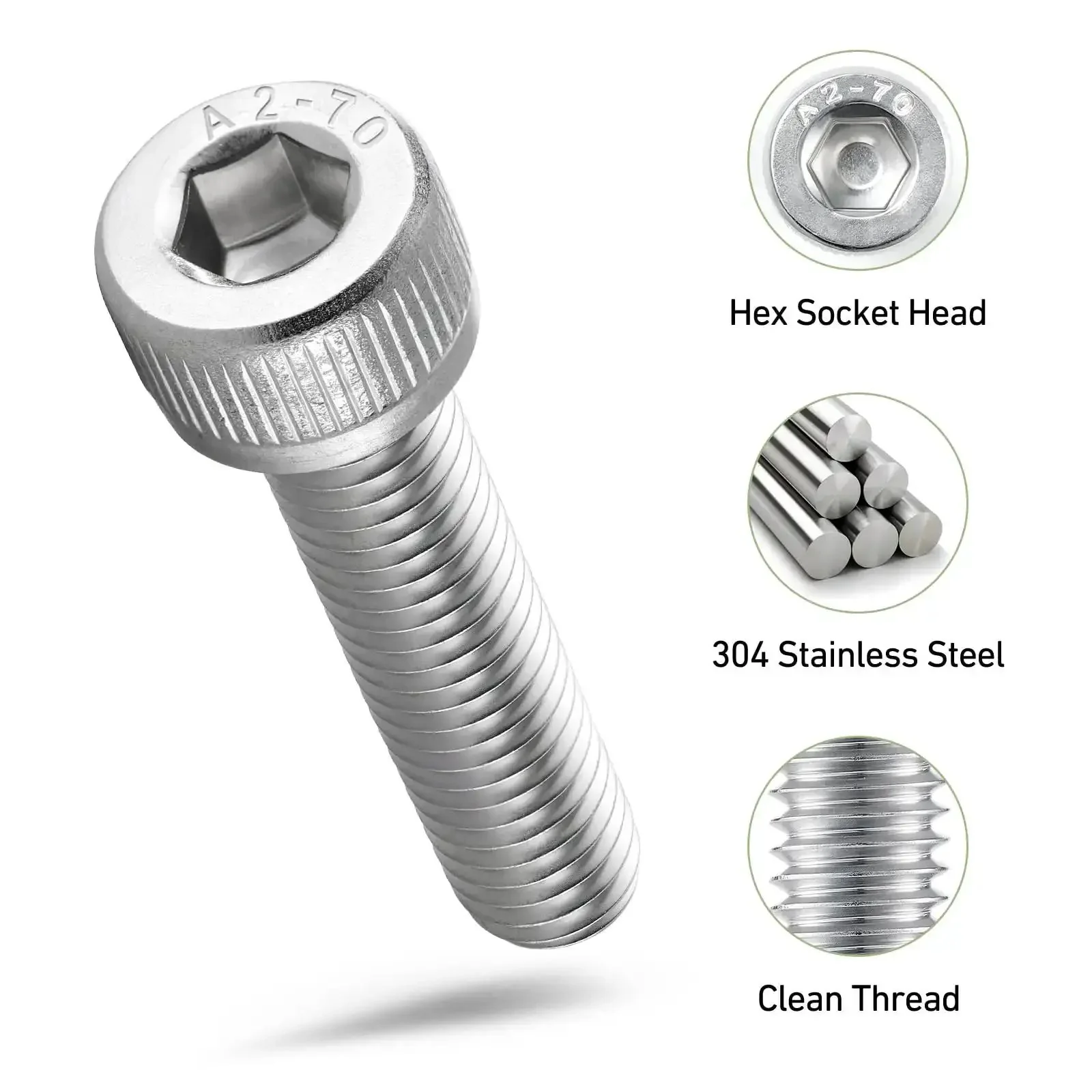 Ultimate M3 Screws And Nuts Kit For 3D Printing 750 Piece Set In 304 Stainless Steel 18 8 Stainless Hex Socket Head Cap Screws With 250 Nuts And 250 Washers Includes M3 6 8 10 12 16 20 25 30mm For DIY Projects - Image 5