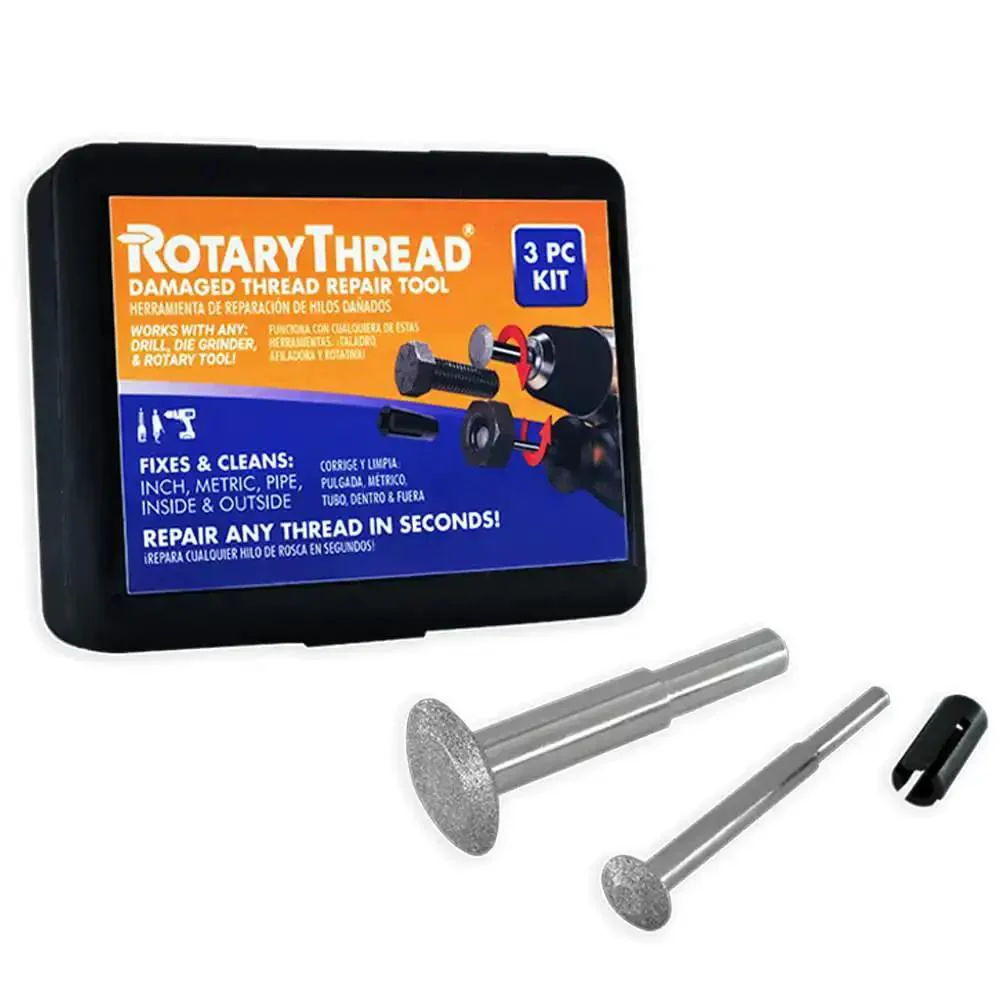 Ultimate Rotary Thread Repair Kit Set For Internal And External Threads, Universal Inch And Metric Files With Grooves Glands Acme And Buttress, Restore Damaged Threads In Minutes, Fix Up Bolts And Nuts With Ease