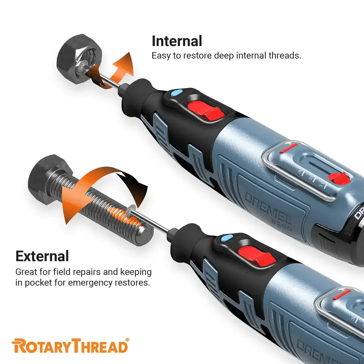 Ultimate Rotary Thread Repair Kit Set For Internal And External Threads, Universal Inch And Metric Files With Grooves Glands Acme And Buttress, Restore Damaged Threads In Minutes, Fix Up Bolts And Nuts With Ease - Image 2