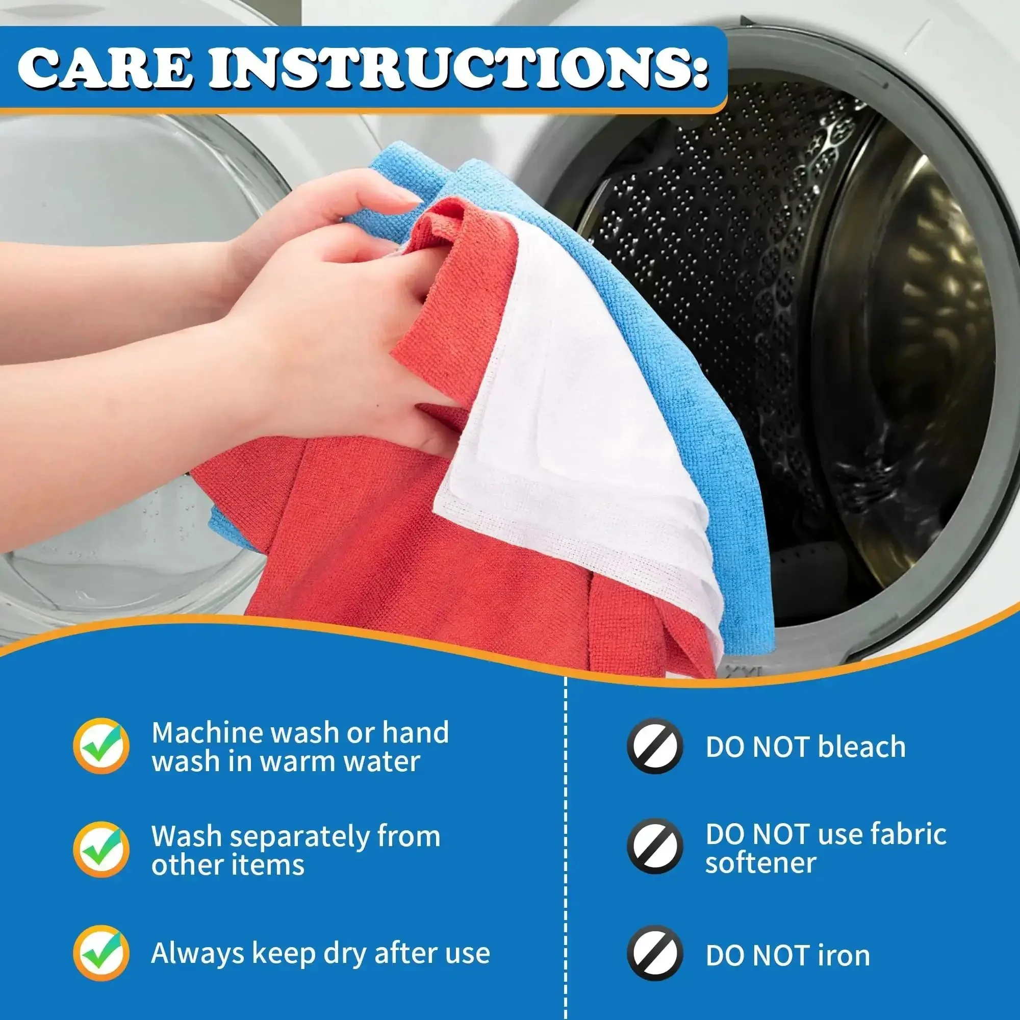 Ultra Absorbent Microfiber Cleaning Cloths Pack Of 12 For Cars And Home, Lint Free Scratch Free Towels, Reusable Shop Towels, 11.5 X 11.5 Inches, Bulk Cleaning Rags For Detailing, Housekeeping, And DIY - Image 3