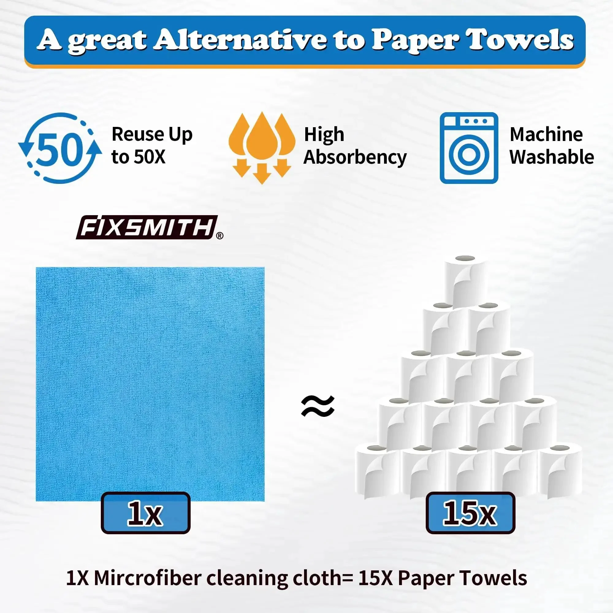 Ultra Absorbent Microfiber Cleaning Cloths Pack Of 12 For Cars And Home, Lint Free Scratch Free Towels, Reusable Shop Towels, 11.5 X 11.5 Inches, Bulk Cleaning Rags For Detailing, Housekeeping, And DIY - Image 5