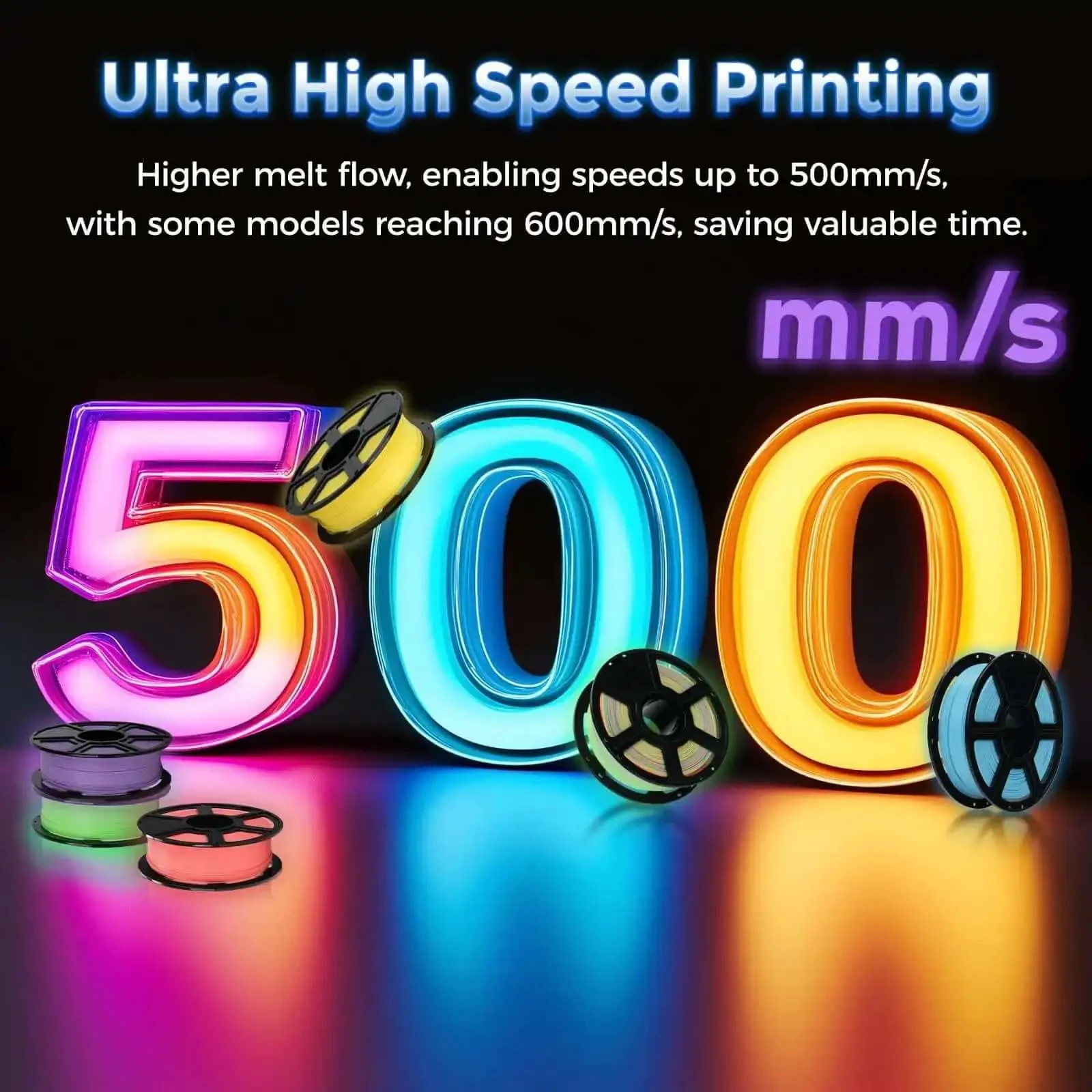 Ultra Bright Glow PLA Filament 1.75mm 1kg Spool For Fast 500mm/s Printing Crazy Bright Blue Glow In The Dark 3D Printer Filament With Dimensional Accuracy 0.02mm - Image 7