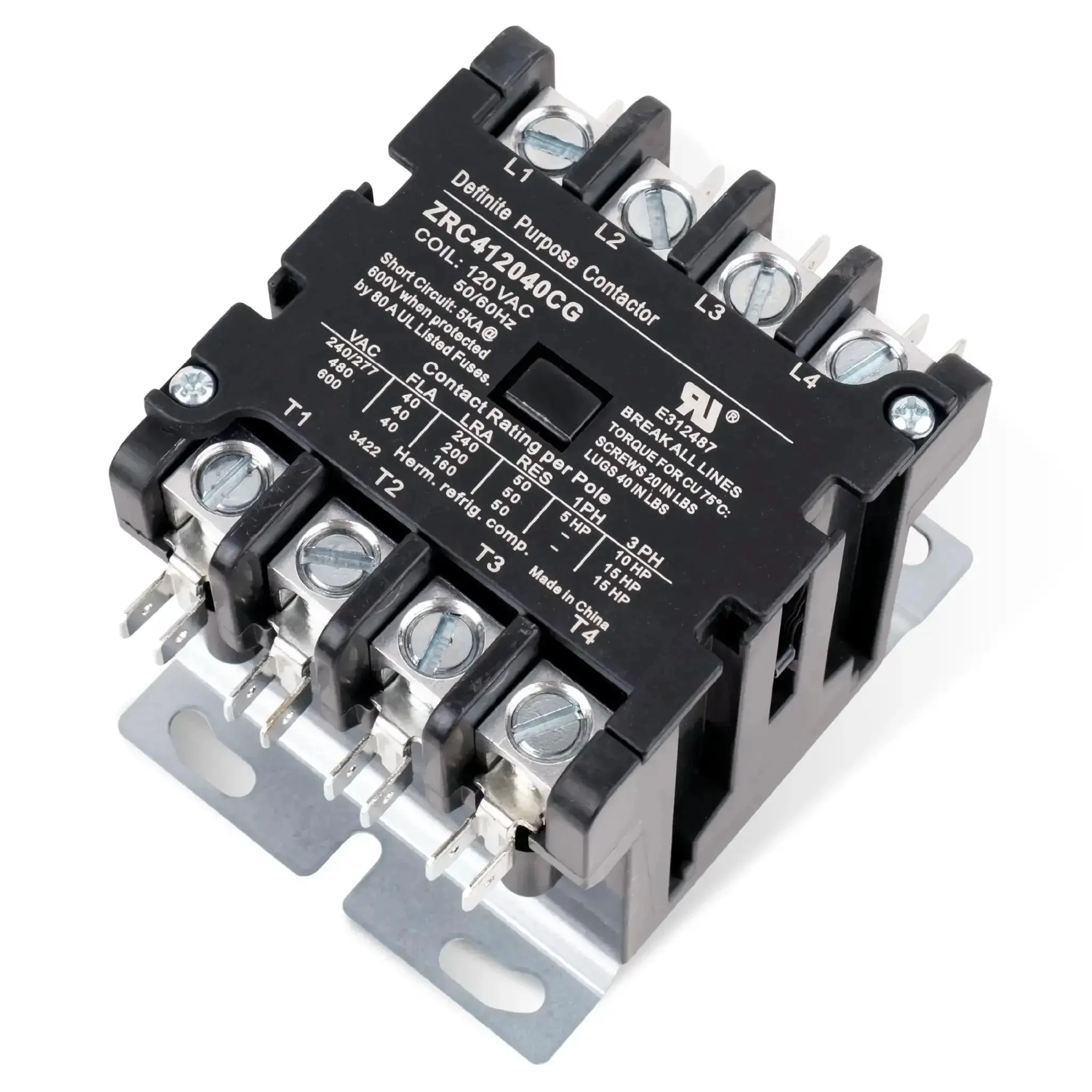 Ultra Durable Heavy Duty 4 Pole Contactor 40 Amp 120 VAC Coil For Relays And Air Conditioners Heat Pumps Refrigeration Systems Replaces HCCY4XT04CJ C25ENF440A 42CF25AF Pack Of 2 - Image 9