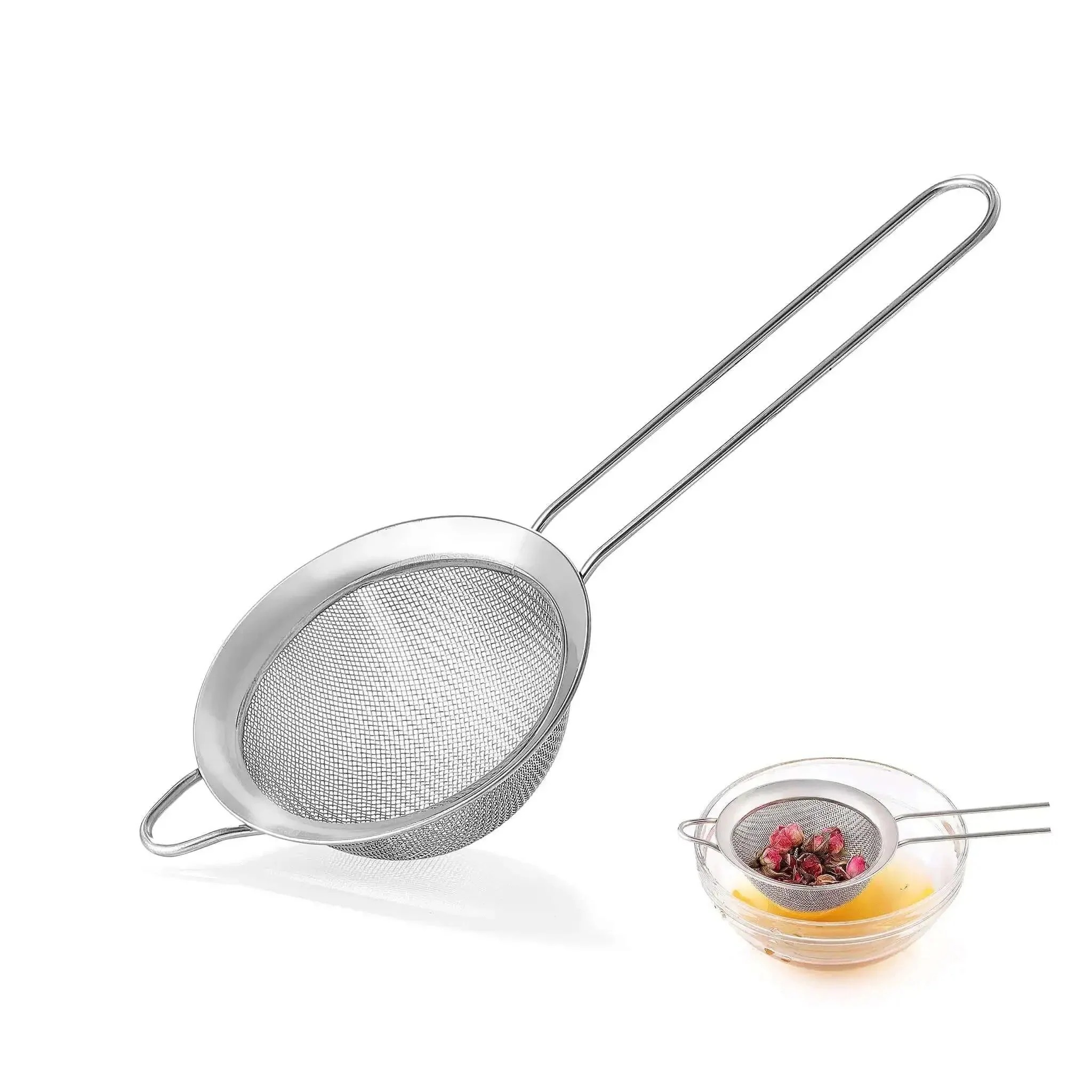 Ultra Fine Mesh Strainer With Handle Stainless Steel Kitchen Sieve 3.35 Inch Small Filter For Tea Coffee Juice And Cocktails No Fuss No Impurities Easy Pour And Clean Durable Silver Must Have For Smooth Straining