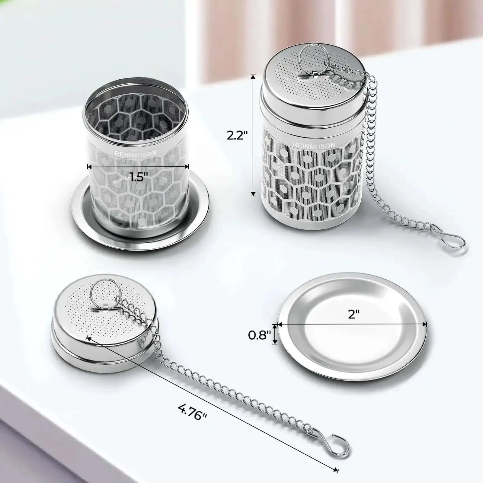Ultra Fine Mesh Tea Infuser Strainer For Loose Leaf Tea No Fuss 304 Stainless Steel With Slim Threaded Lid Sediment-Free Steeper For Black Tea Rooibos Green Tea Herbal And Oolong - Image 3