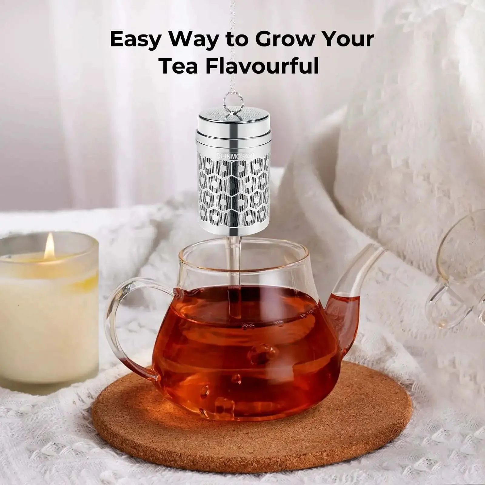 Ultra Fine Mesh Tea Infuser Strainer For Loose Leaf Tea No Fuss 304 Stainless Steel With Slim Threaded Lid Sediment-Free Steeper For Black Tea Rooibos Green Tea Herbal And Oolong - Image 4