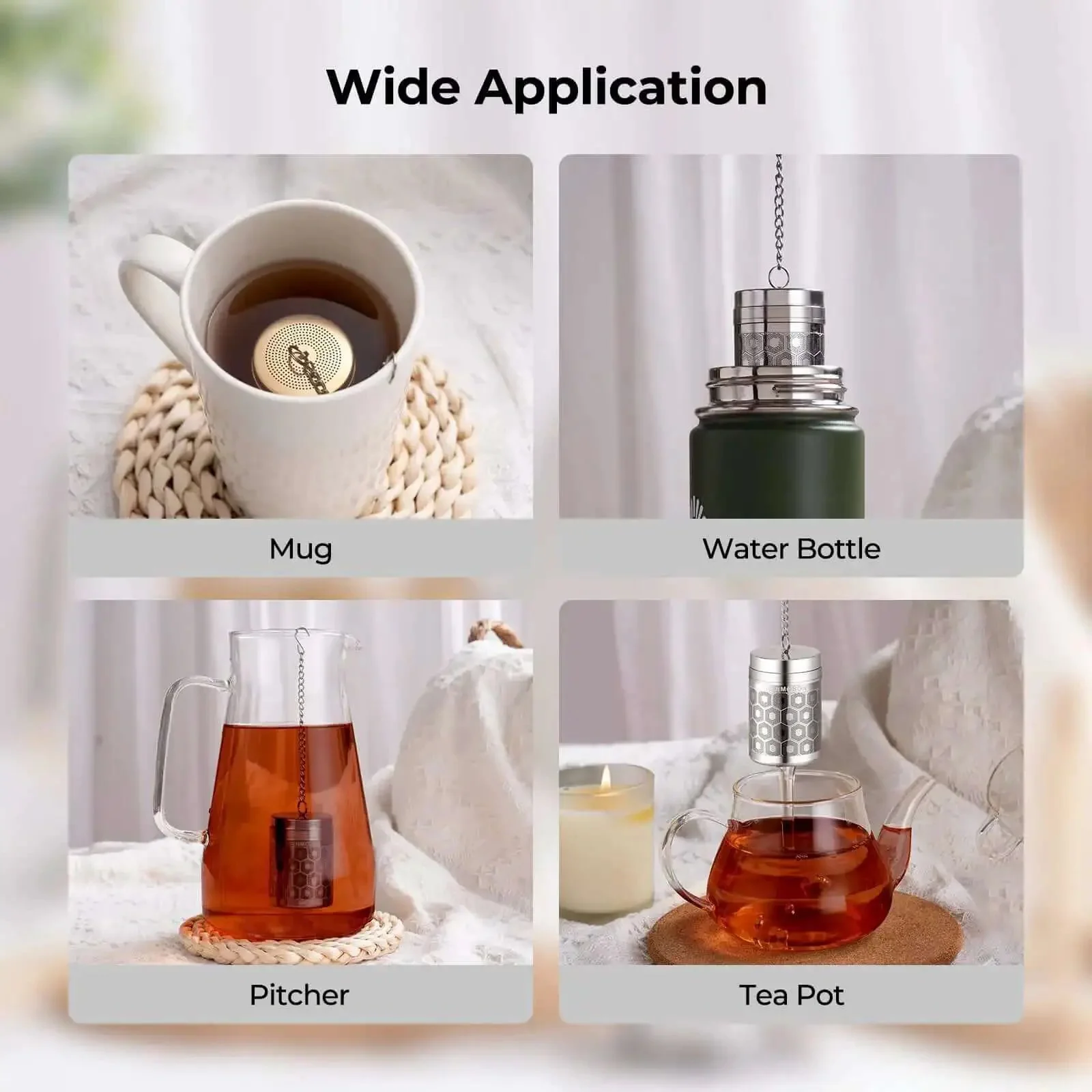 Ultra Fine Mesh Tea Infuser Strainer For Loose Leaf Tea No Fuss 304 Stainless Steel With Slim Threaded Lid Sediment-Free Steeper For Black Tea Rooibos Green Tea Herbal And Oolong - Image 6