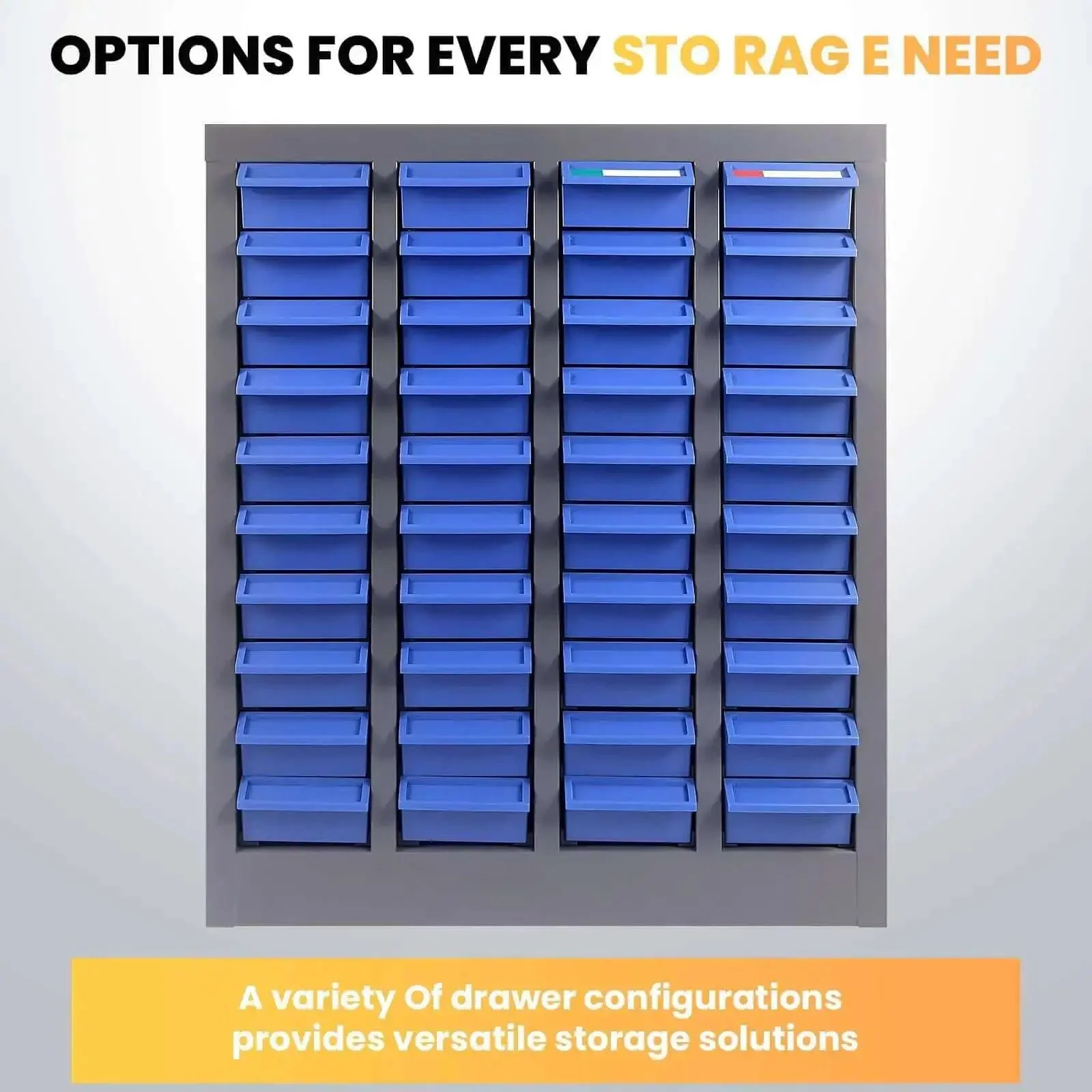 Ultra Handy 40 Drawer Parts Cabinet For Nuts Bolts And Small Hardware With ABS Drawers Adjustable Dividers And Label Slots Heavy Duty 420 Pound Capacity Great Garage Workshop Organizer And Storage Unit - Image 3