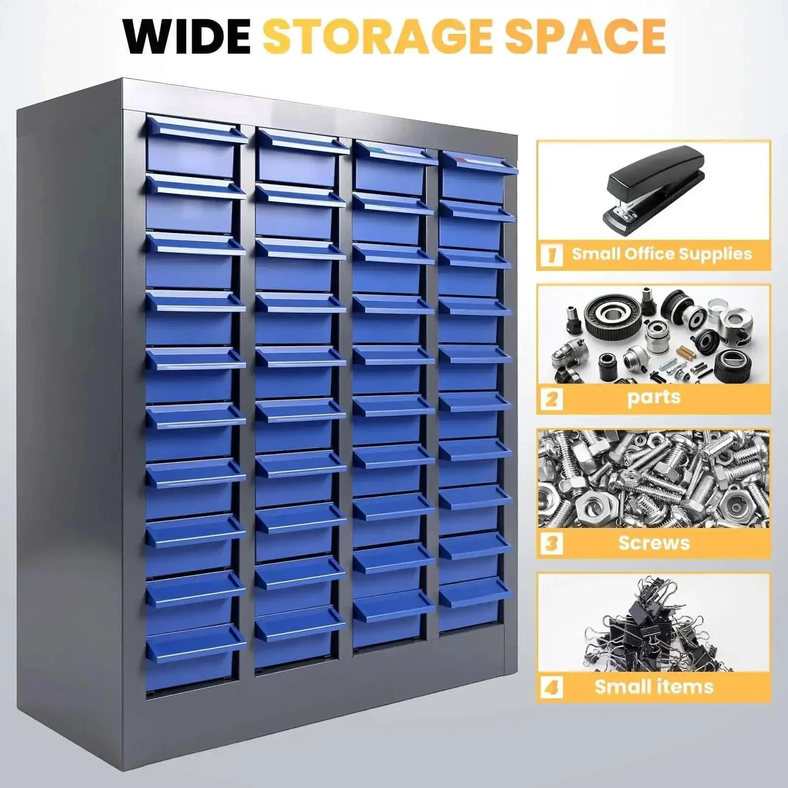 Ultra Handy 40 Drawer Parts Cabinet For Nuts Bolts And Small Hardware With ABS Drawers Adjustable Dividers And Label Slots Heavy Duty 420 Pound Capacity Great Garage Workshop Organizer And Storage Unit - Image 5