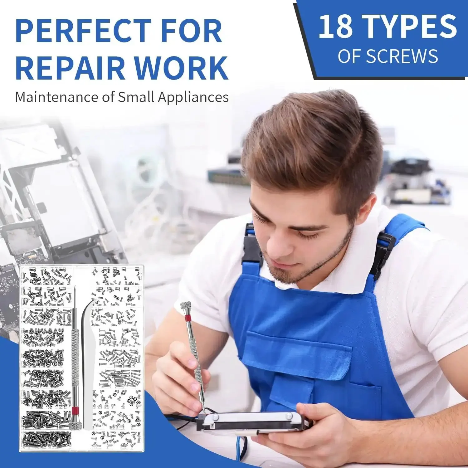 Ultra Handy Micro Screw Repair Kit For Glasses Laptops Watches And Electronics 500Pcs Tiny M1.2 M1.4 M2 Screws With Tweezers And Precision Screwdriver For Quick Fixes - Image 7