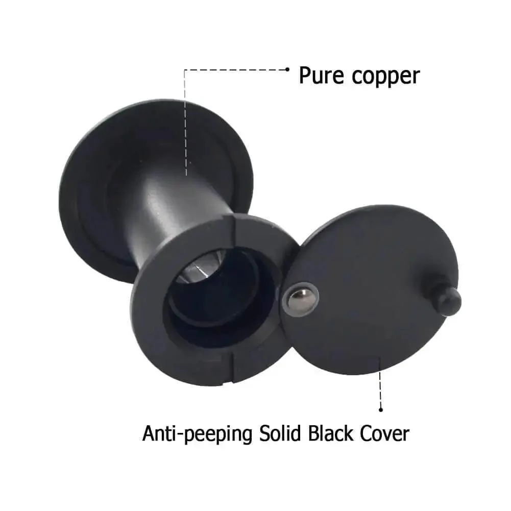 Ultra HD Door Peephole Viewer Built Tough In Solid Brass With Heavy Duty Rotating Privacy Cover For Doors From One And Three Eighths To Two And One Sixth Inches 200 Degree Wide Angle Lens Black - Image 7