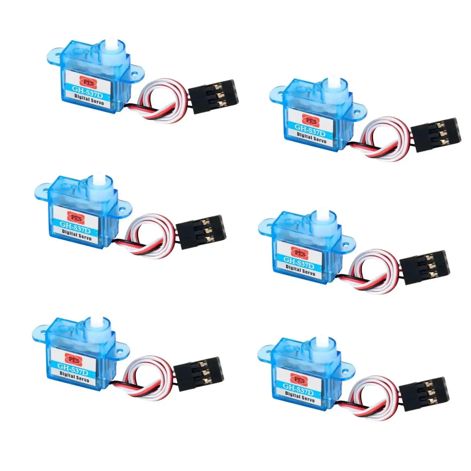 Ultra Lightweight Micro Digital Servo GH S37D Coreless Motor For RC Aircraft And Drones, Beefed Up 0.5 To 0.7 Kg Cm Torque, 0.10 To 0.13 Seconds Per 60 Degrees, Six Pack Of Micro Servos For RC Cars Planes Helicopters Aeromodelling