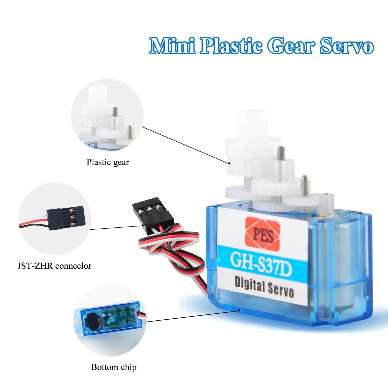 Ultra Lightweight Micro Digital Servo GH S37D Coreless Motor For RC Aircraft And Drones, Beefed Up 0.5 To 0.7 Kg Cm Torque, 0.10 To 0.13 Seconds Per 60 Degrees, Six Pack Of Micro Servos For RC Cars Planes Helicopters Aeromodelling - Image 6