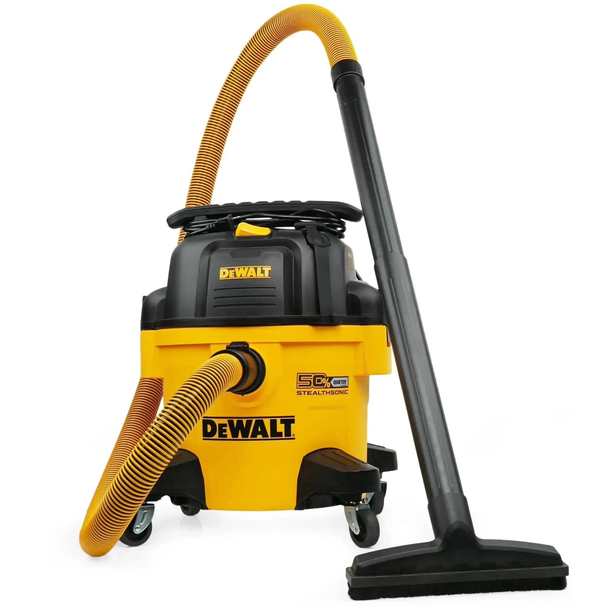 Ultra Quiet 6 Gallon Wet Dry Shop Vacuum With Stealthsonic Noise Reduction, 5 Peak HP Boss Level Suction, Includes 6 Dust Bags, Lightweight Poly Can, Perfect For Jobsite, Garage, And Workshop Cleanup, Quiet Yet Powerful