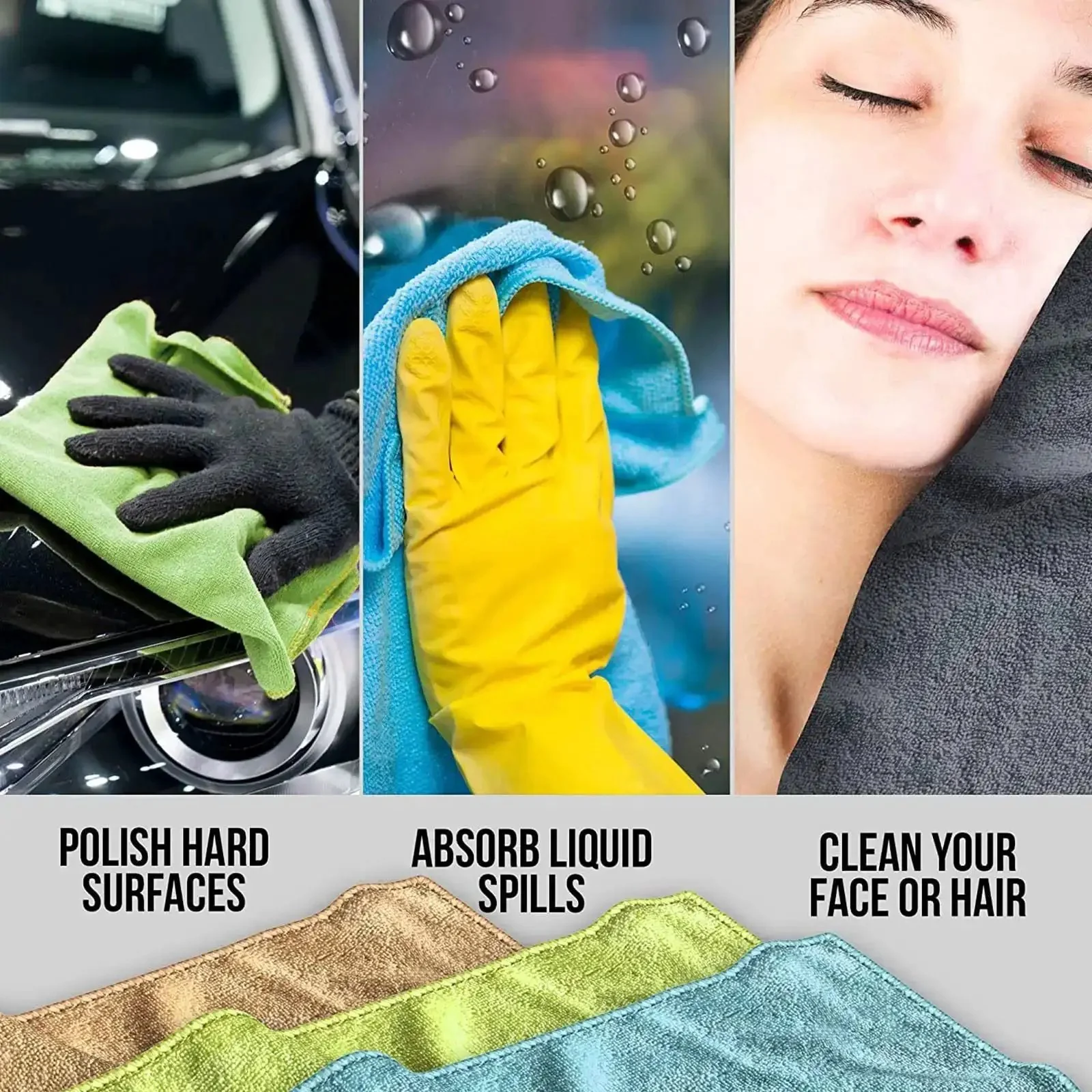 Ultra Soft Microfiber Cleaning Cloths 5 Pack 11.8 By 11.8 Inches Highly Absorbent Reusable Rags Streak Free Lint Free Dish Towels For Kitchen Home And Car Windows Glass - Image 4
