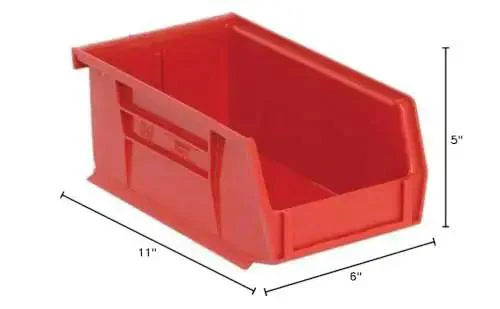 Ultra Stack And Hang Built Tough Heavy Duty Part Organizer Red Bins 11 Inch Long By 6 Inch Wide By 5 Inch High 12 Pack Durable Polypropylene Bins With Wide Hopper Front For Easy Access In Workshop Garage Or Tool Bench - Image 2