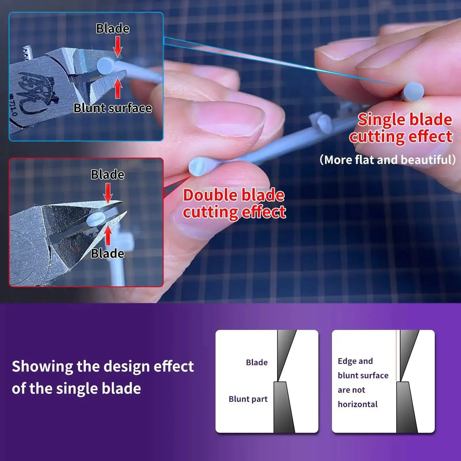 Ultra Thin Model Nippers For Beginners And Hobbyists, Precision Single Edged Cutter With Non Slip Grip, 4.7 Inch Tool For Clean, Smooth Cuts On Plastic Model Parts - Image 3