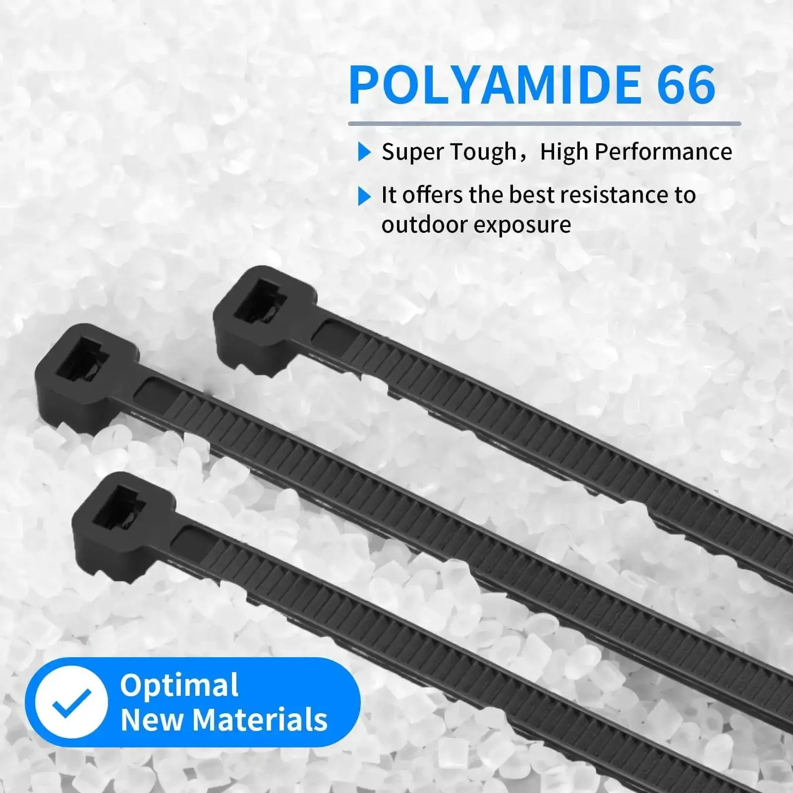 Ultra Tough 2000 Pack Zip Ties Assorted Sizes 4 6 8 10 12 Inch Self Locking Nylon Cable Ties Outdoor UV Resistant Weatherproof Wire Straps for Home Office Garden Workshop Indoor Outdoor Fence Black - Image 4