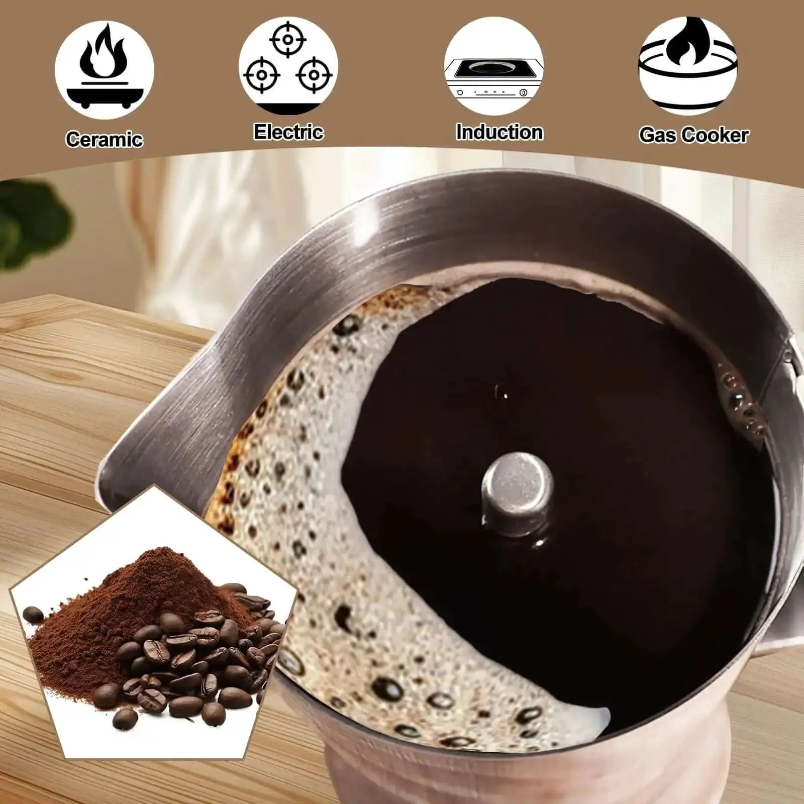Uncoated 2 Cup Moka Pot Thick 304 Stainless Steel Stovetop Espresso Coffeemaker For Home Travel Camping Brews Like A Pro Rich Italian Style Greca Cafe Mocha Pot 100ml 3.3oz - Image 6