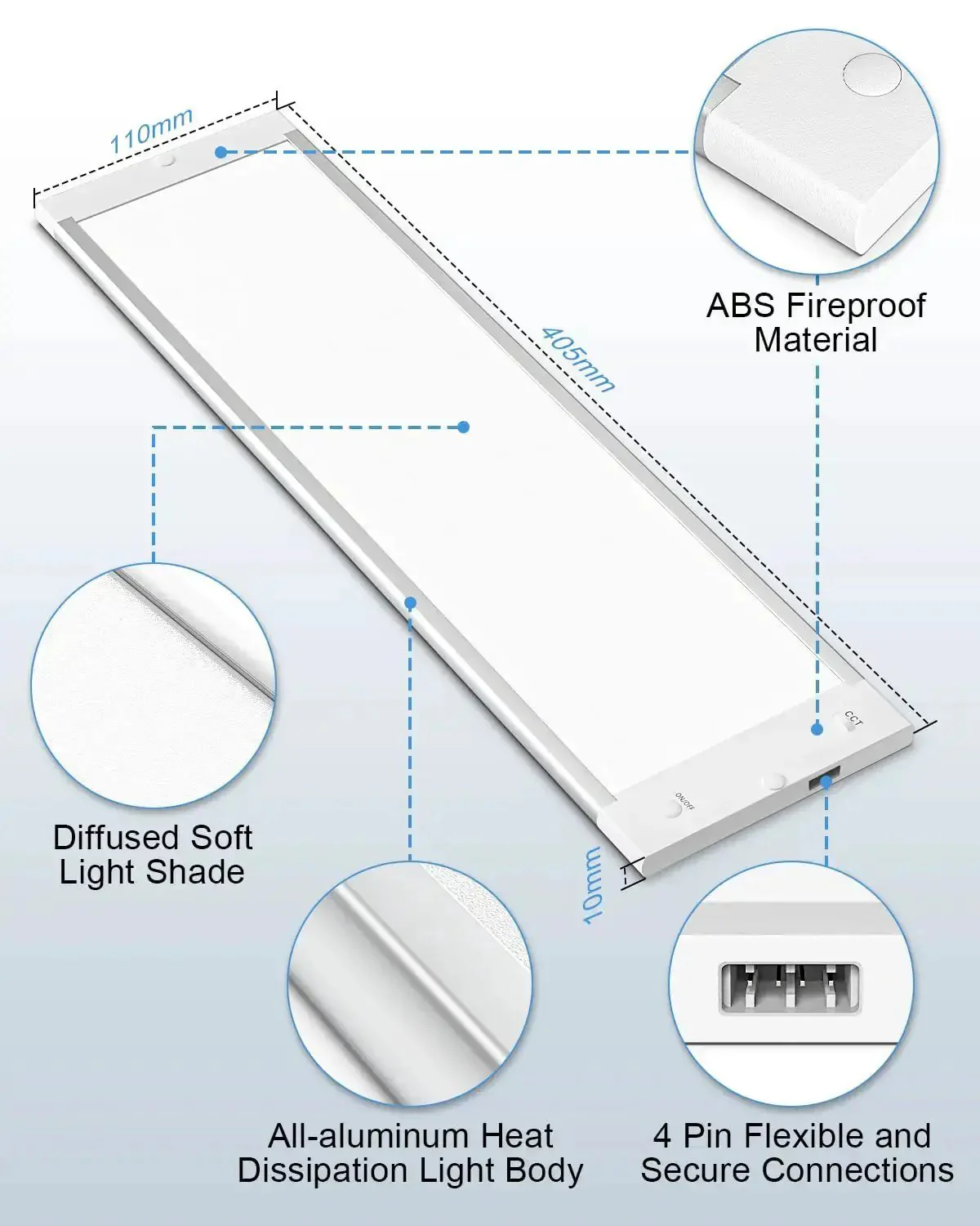 Under Cabinet LED Lighting Kit With 5 Color Temperatures Mesh App DIY Control 14W 920 Lumens ETL Listed Linkable Two 16 Inch Panels For Kitchen Lighting And Bright Shadow Free Task Illumination - Image 4