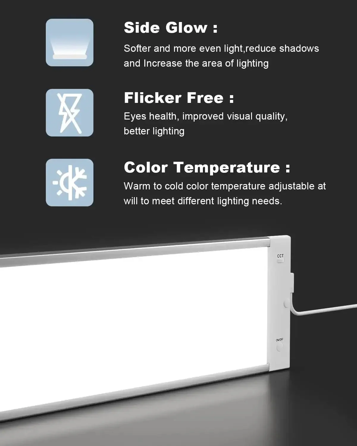 Under Cabinet LED Lighting Kit With 5 Color Temperatures Mesh App DIY Control 14W 920 Lumens ETL Listed Linkable Two 16 Inch Panels For Kitchen Lighting And Bright Shadow Free Task Illumination - Image 6