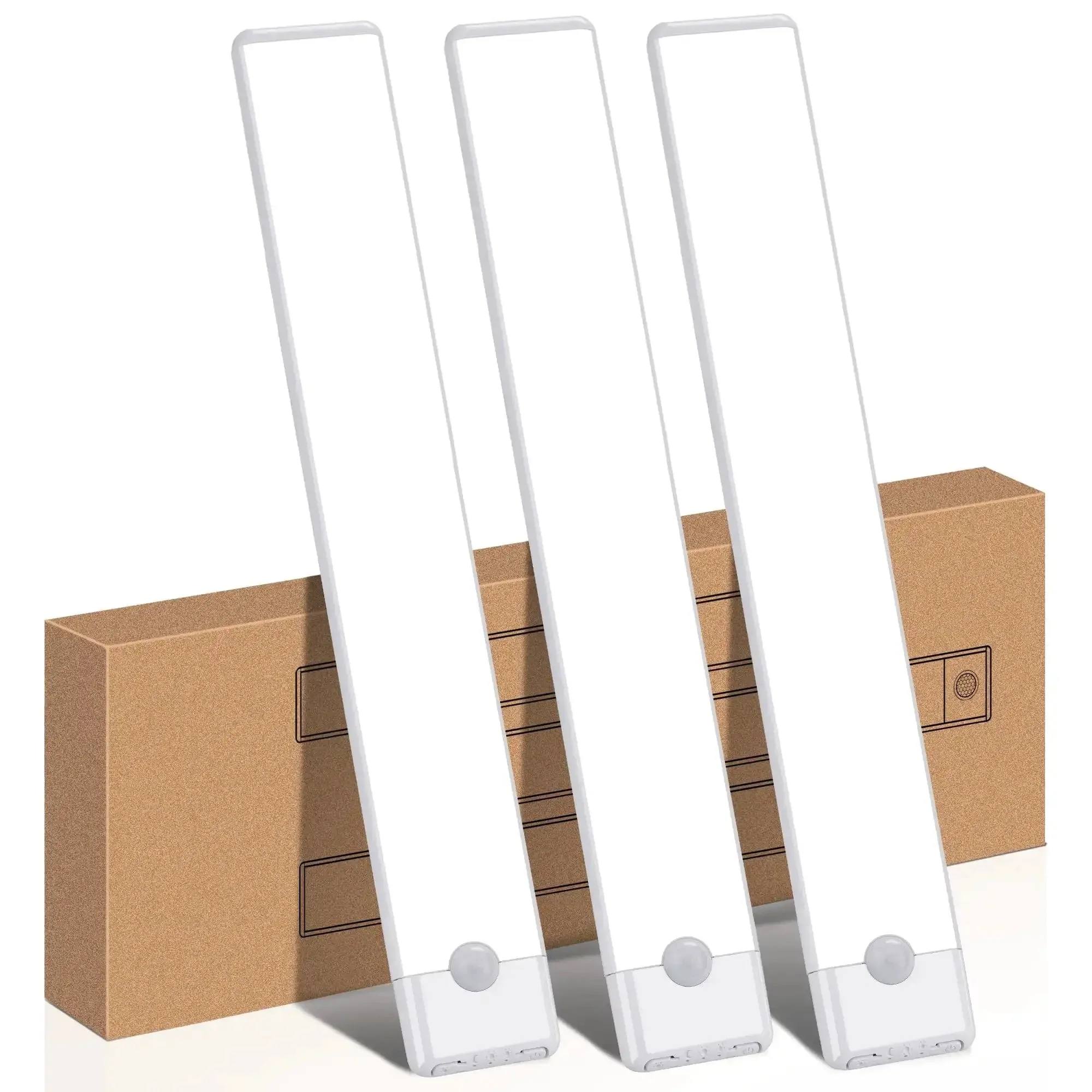Under Cabinet Motion Sensor Lights 3 Pack Magnetic Rechargeable Bar Wireless Stick On Night Light For Kitchen Cupboards Cool White Three Modes Night Mode Day Mode Always On No Wires Cordless Easy Magnetic Mounting Perfect For Closets And Pantries