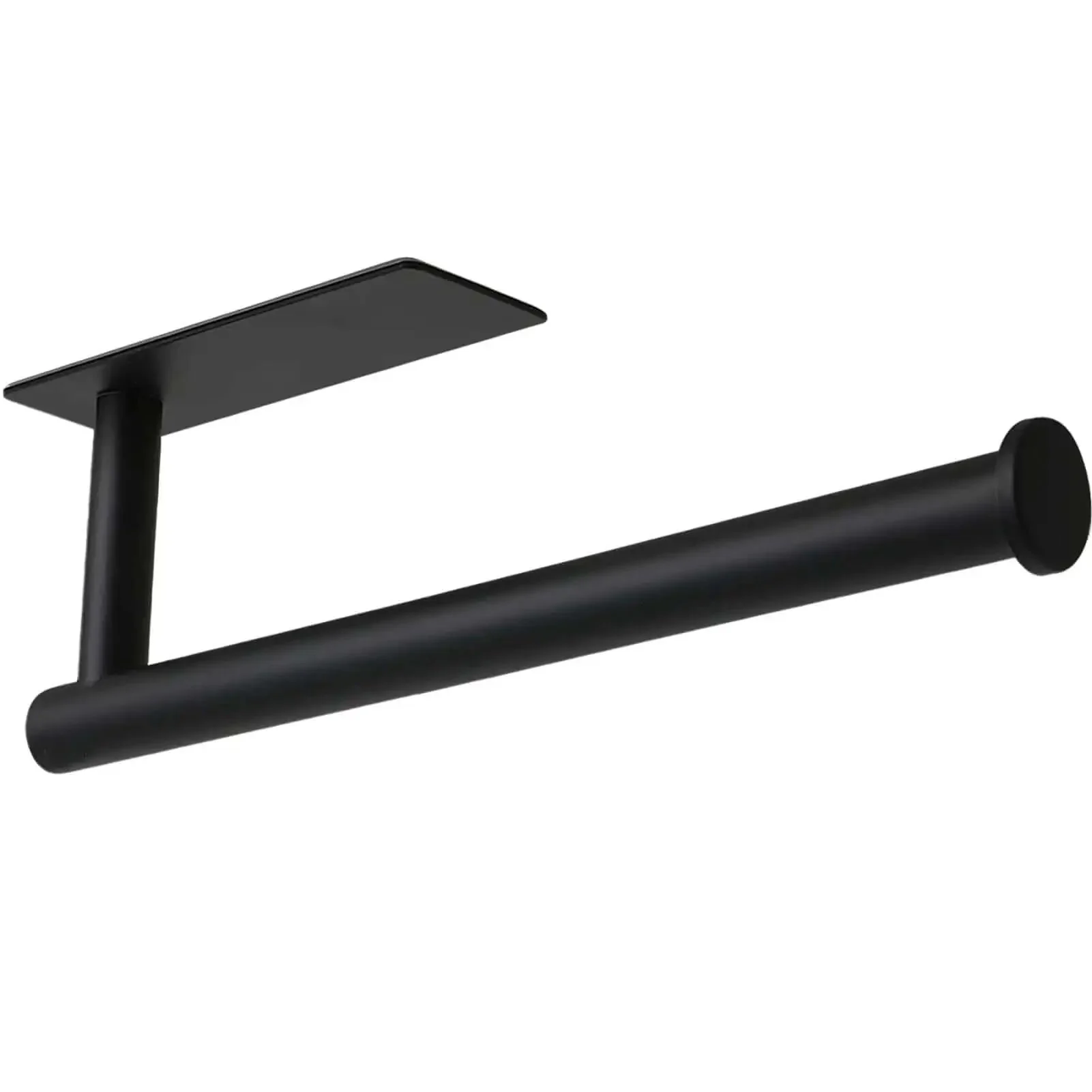 Under Cabinet Paper Towel Holder For Kitchen And Bathroom Wall Mounted Matte Black SUS304 Stainless Steel Roll Rack Adhesive Or Screw Mount Rust Free Durable Towel Organizer For Vertical Or Horizontal Install
