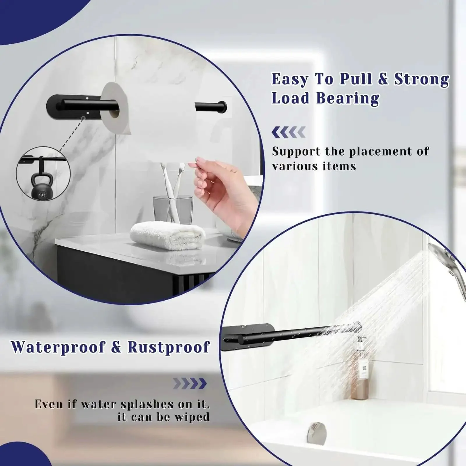 Under Cabinet Paper Towel Holder With Self Adhesive Or Drilling Mount Stainless Steel Black Wall Mounted Organizer For Kitchen Bathroom Sink Pantry Fridge Heavy Duty L Shape Design Built To Last - Image 5