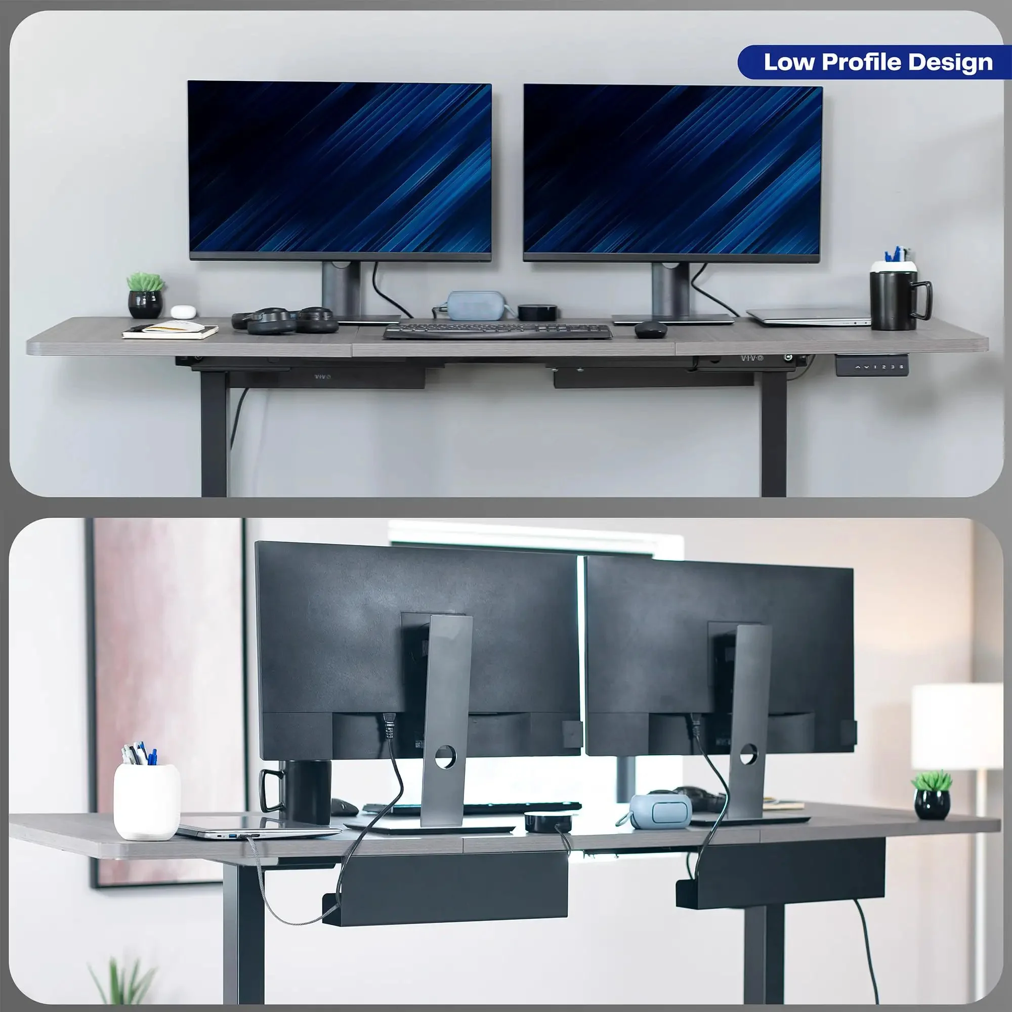 Under Desk 17 Inch Cable Management Trays, 2 Pack Black Cord Organizer For Power Strips And Wires, Low Profile Under Desk Mounts That Hide Cables And Kill Cord Clutter, Office And Home Desk Tamer, Clean Look, Easy Install - Image 3