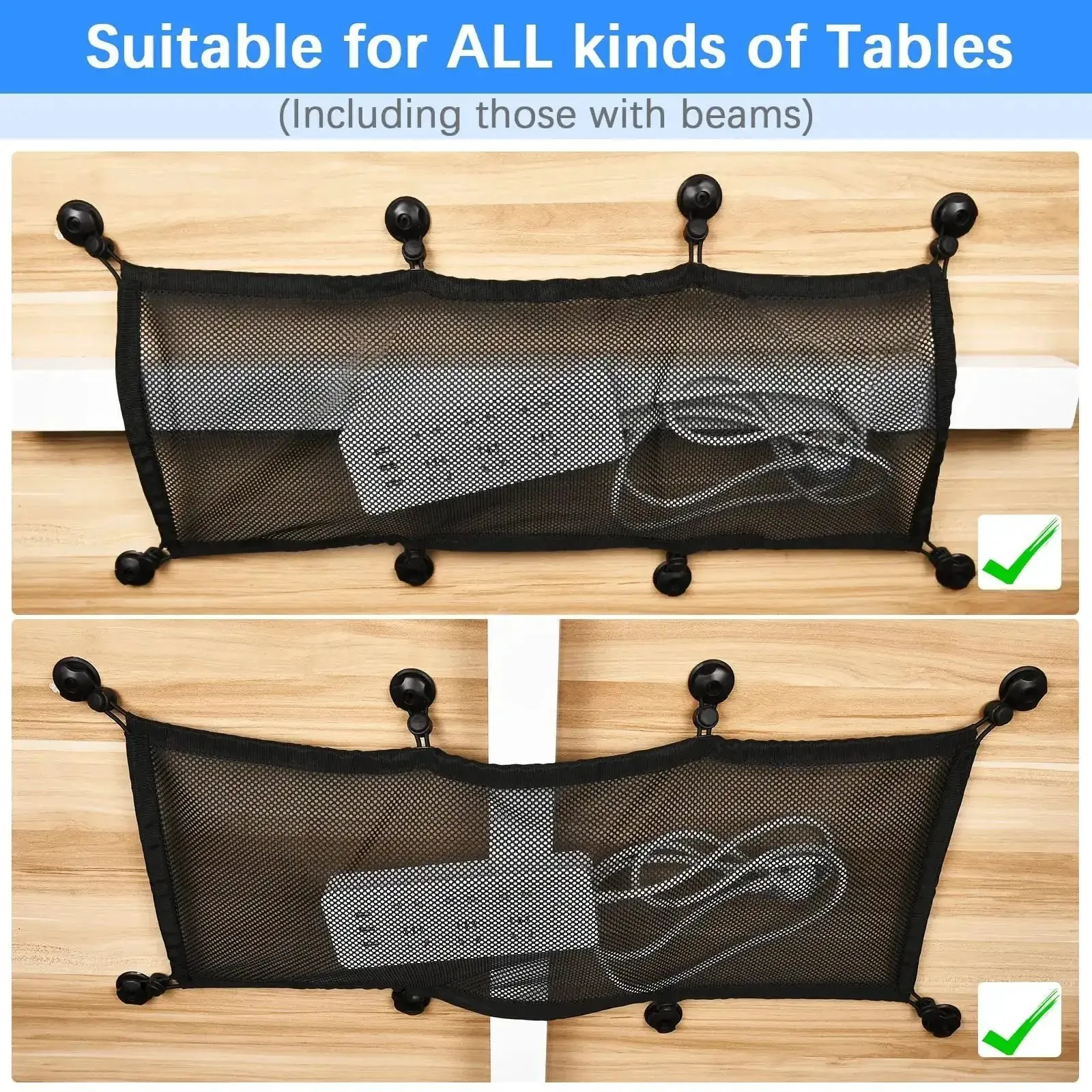 Under Desk Cable Management Net With Privacy Mesh Large Capacity Cord Organizer For Office And Home Ideal For Standing Desks Flexible Under Desk Wire Net Keeps Cables Hidden And Neat For A Clean Setup - Image 2