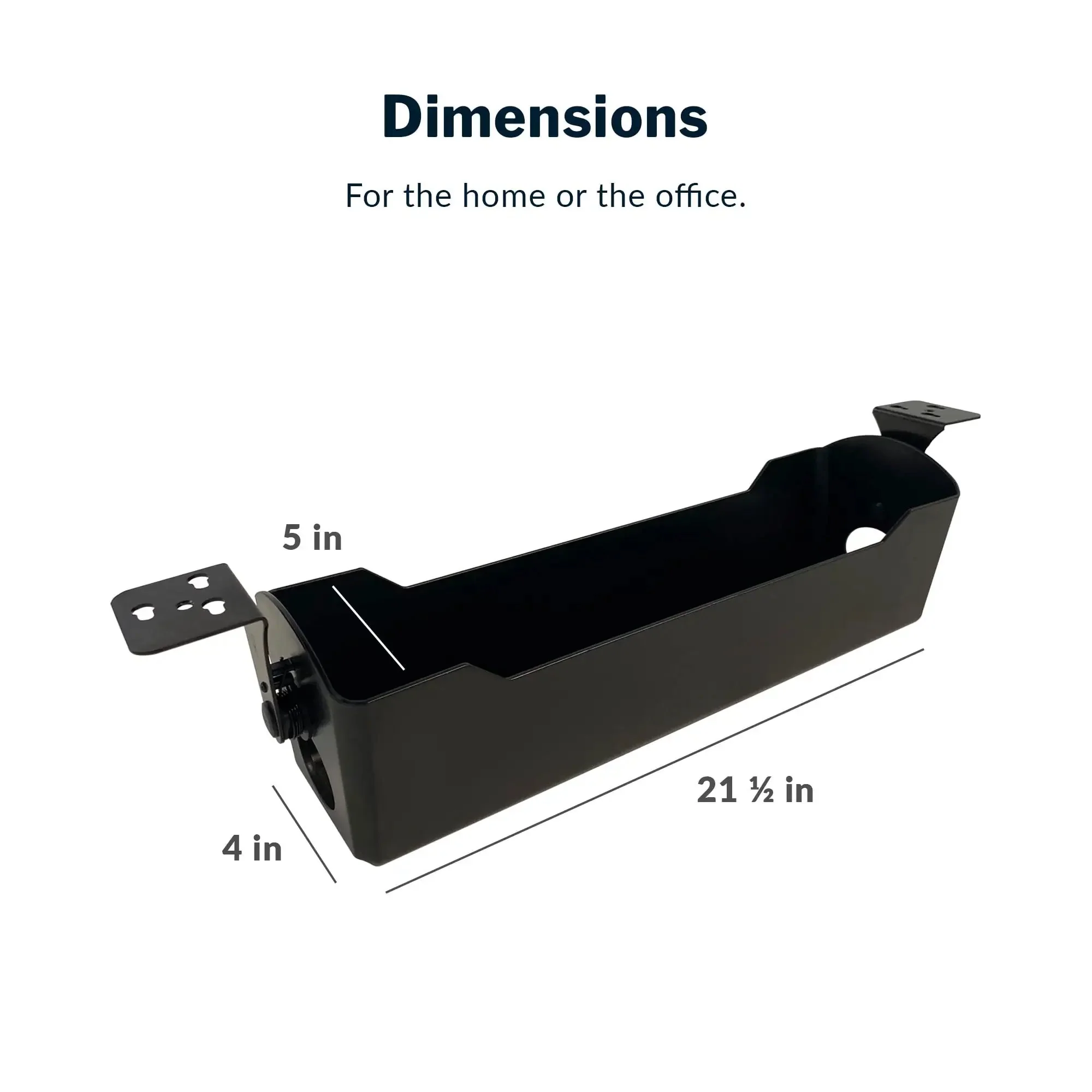 Under Desk Cable Management Tray For Sit Stand Desks, Keeps Cords Tidy And Out Of The Way, Fits 48x30, 60x24, 60x30, 72x30 Electric Standing Desks, Easy Assembly, Black - Image 2