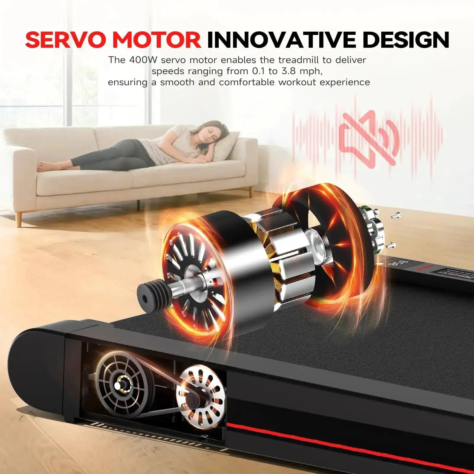 Under Desk Vibration Treadmill With 3 In 1 Vibration Plate For Home Gym Portable Walking Pad For Office Or Living Room Walking Running And Four Vibration Modes Low Impact Exercise Machine - Image 4