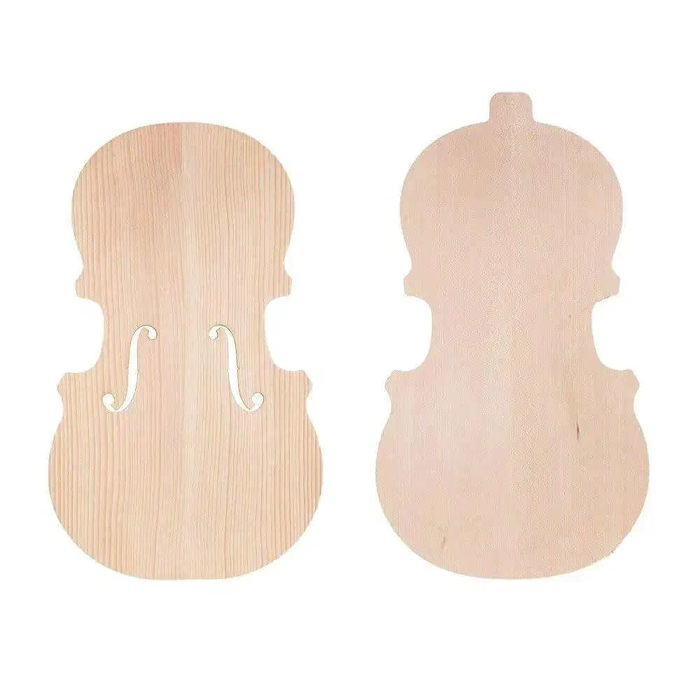 Unfinished 4 By 4 Violin Top Panel Spruce Front Plate And Maple Backboard Kit Handcrafted Fiddle Parts For DIY Repair Or Build Color Fits 3 By 4 Violins Ready To Finish
