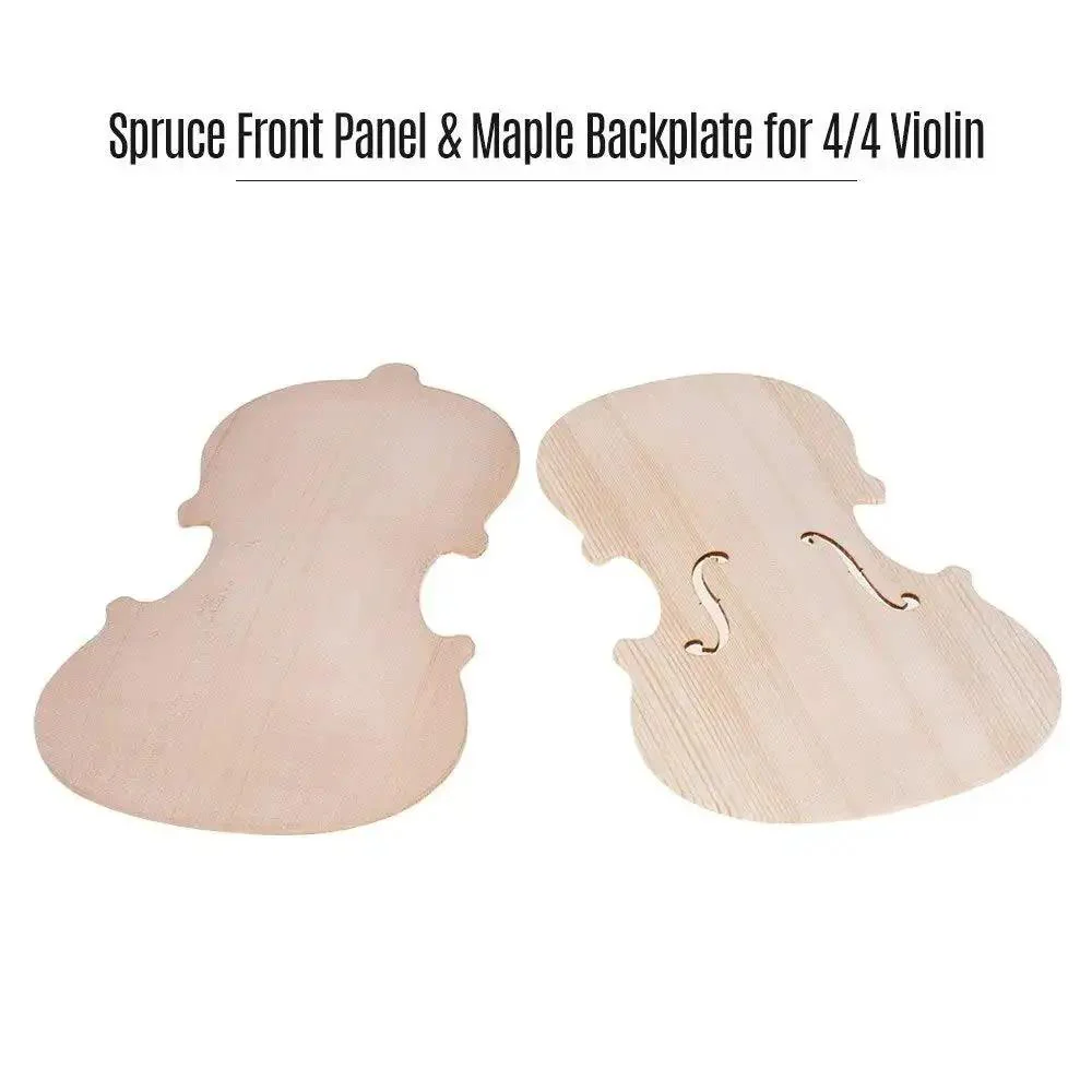 Unfinished 4 By 4 Violin Top Panel Spruce Front Plate And Maple Backboard Kit Handcrafted Fiddle Parts For DIY Repair Or Build Color Fits 3 By 4 Violins Ready To Finish - Image 3