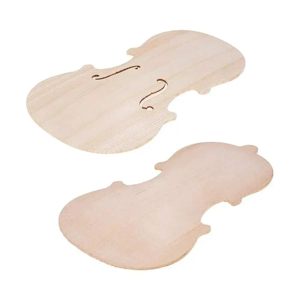 Unfinished 4 By 4 Violin Top Panel Spruce Front Plate And Maple Backboard Kit Handcrafted Fiddle Parts For DIY Repair Or Build Color Fits 3 By 4 Violins Ready To Finish - Image 4