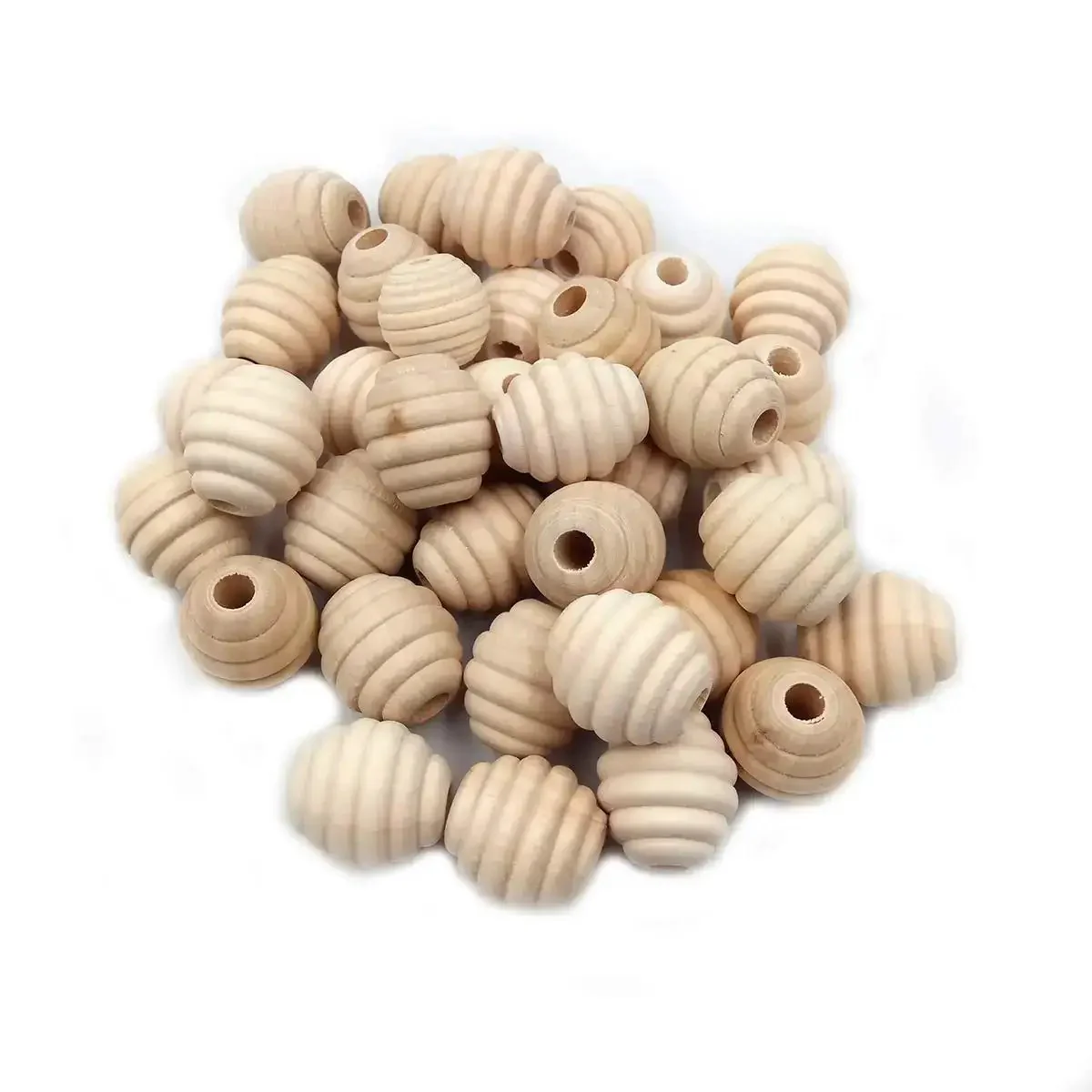 Unfinished Natural Wood Honeycomb Beads Set Dope 30 Pieces Each 22mm By 20mm DIY Jewelry Spacers For Necklaces Bracelets And Earrings Safe No BPA PVC Lead Phthalates Eco Friendly Wood Craft Supplies - Image 2
