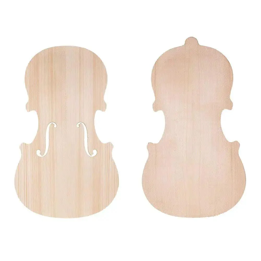 Unfinished Spruce Front Panel Topboard And Maple Backplate Violin Parts Kit For 3/4 And 4/4 Violins, Solid Wood DIY Assembly Set, Easy Build Handcrafted Fiddle Backboard For Upgrading Or Restoring Your Instrument - Image 3