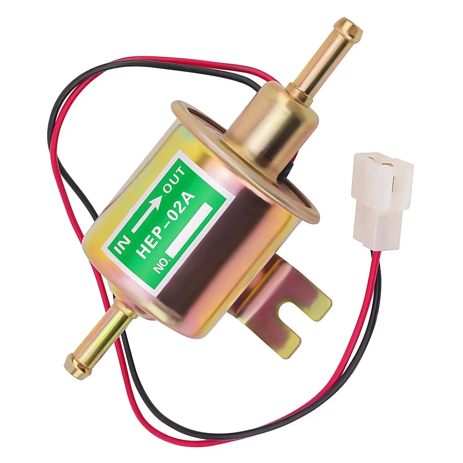 Universal 12V Inline Electric Fuel Pump Low Pressure 2.5 To 4 PSI For Gasoline Or Diesel Engines With Metal Construction Ideal For Motorcycle Carburetors ATVs Trucks Boats And Other Automotive Marine Applications