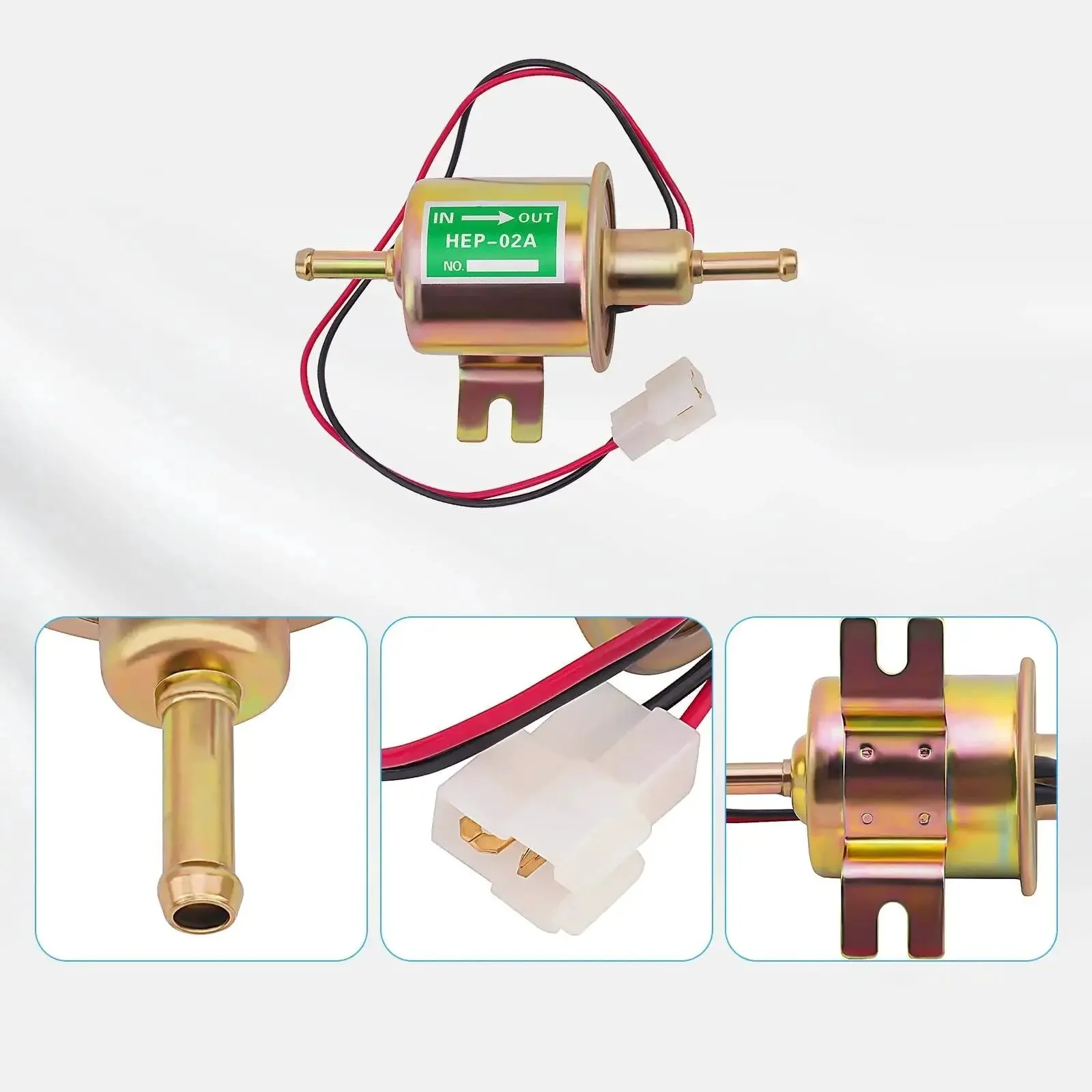 Universal 12V Inline Electric Fuel Pump Low Pressure 2.5 To 4 PSI For Gasoline Or Diesel Engines With Metal Construction Ideal For Motorcycle Carburetors ATVs Trucks Boats And Other Automotive Marine Applications - Image 6