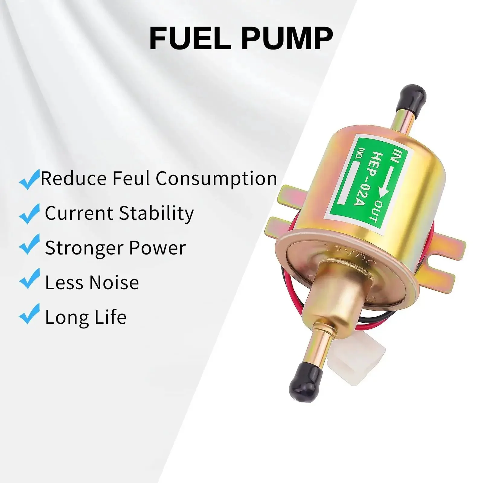 Universal 12V Inline Electric Fuel Pump Low Pressure 2.5 To 4 PSI For Gasoline Or Diesel Engines With Metal Construction Ideal For Motorcycle Carburetors ATVs Trucks Boats And Other Automotive Marine Applications - Image 7